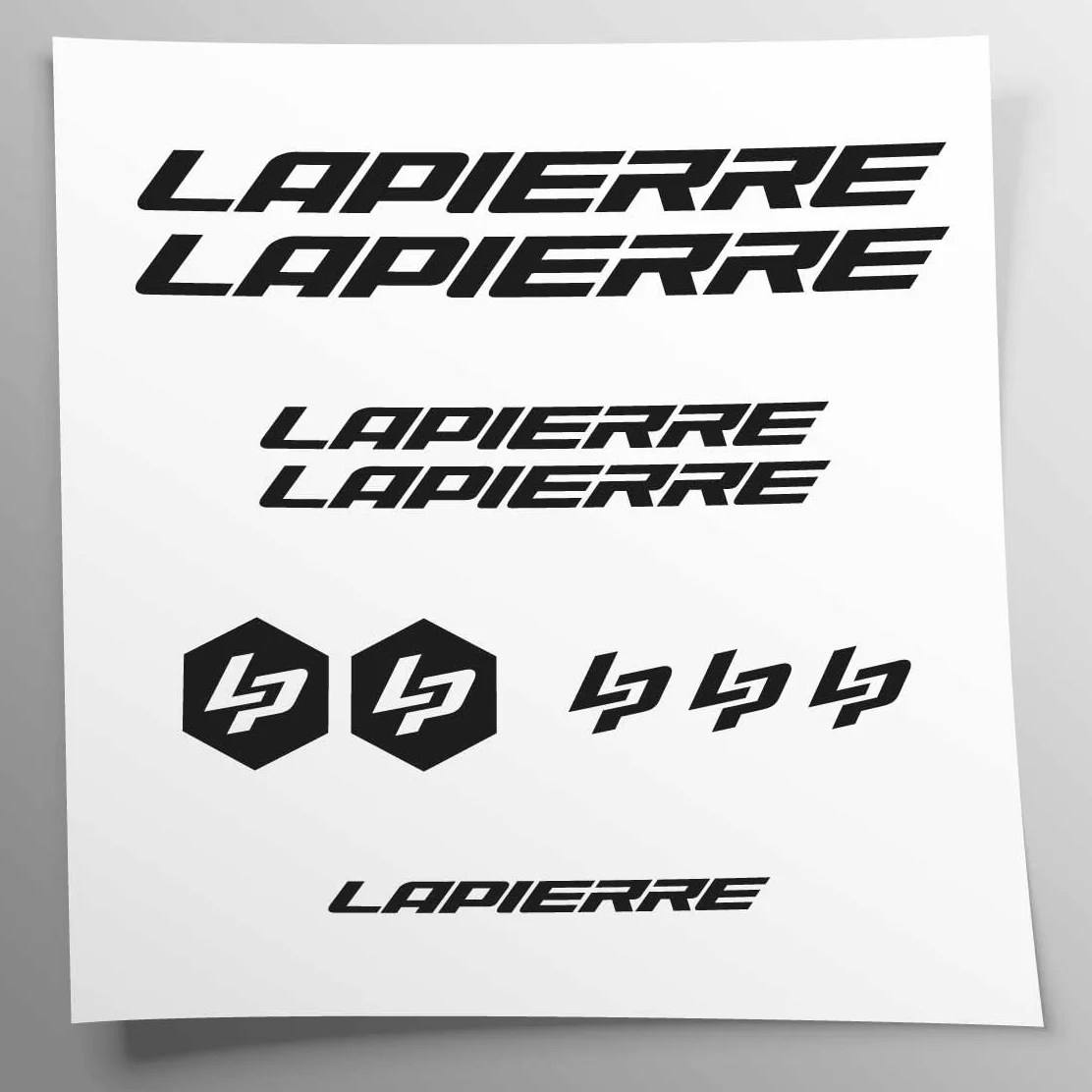 Kits adhésifs compatibles Lapierre NOIR inscriptions logos VTT Mountainbike | decals sticker Différentes couleurs disponibles