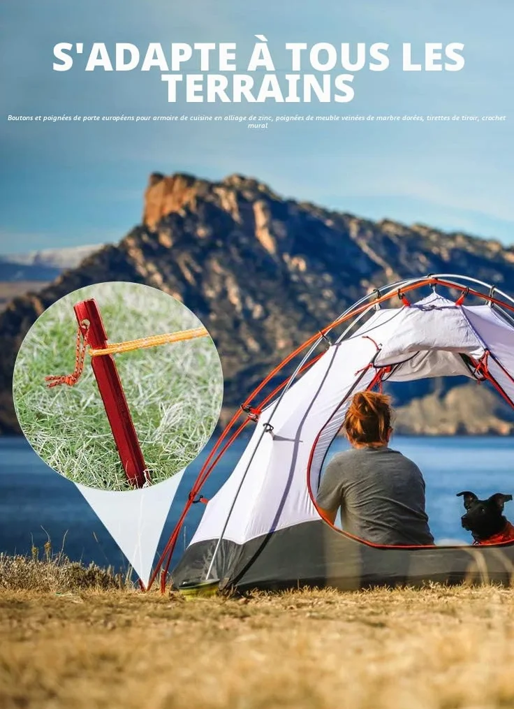 Piquets Tente, Sardines Tente Camping 18 cm avec Pochette de Rangement, Lot de 12