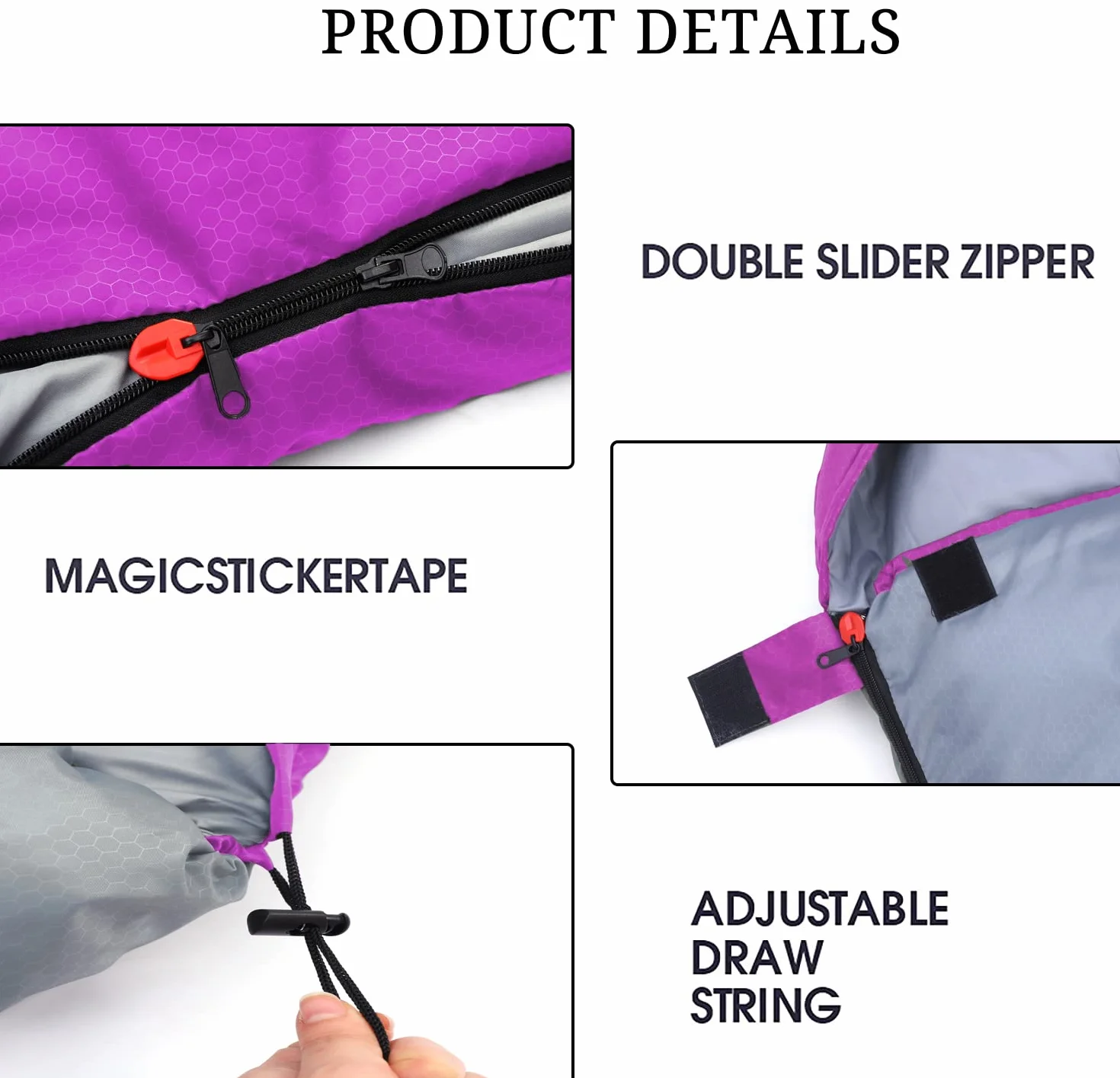 Sleeping Bag - 3-4 Seasons Camping Sleeping Bags for Adults Kids Girls Boys - Compact Sleeping Bag for Hiking, Backpacking, Cold Weather & Warm - Lightweight Waterproof Packable Travel Gear