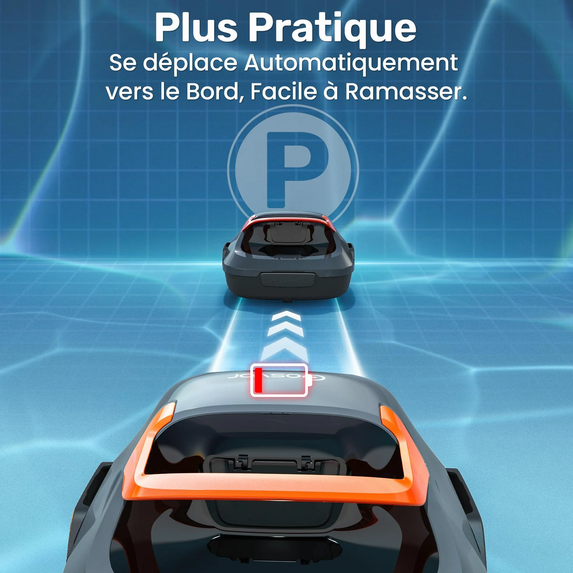 Gosvor Robot Piscine sans Fil, Aspirateur Automatique Piscine Hors Sol, 90 Min Autonomie, Retour Automatique, 80 m²