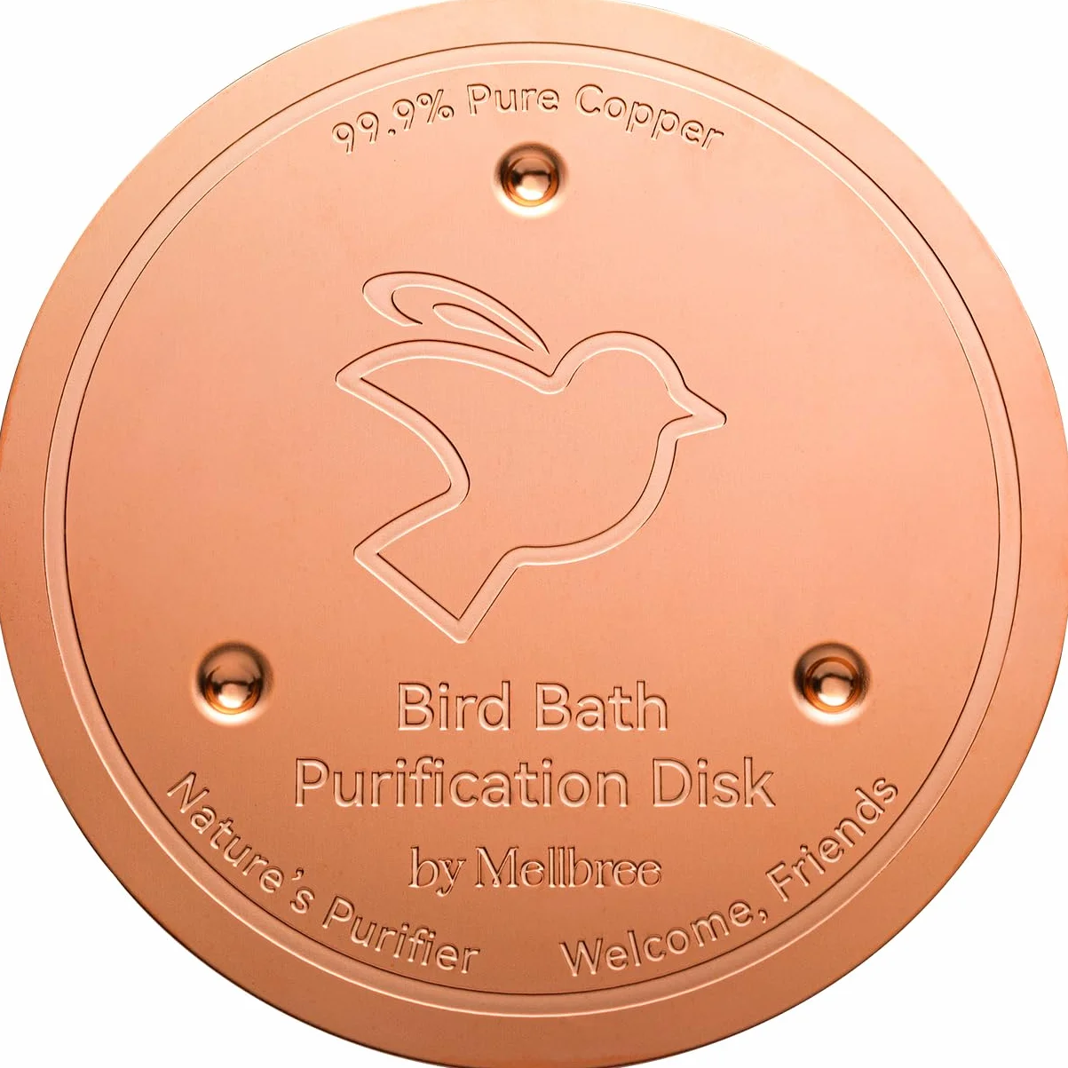 Mellbree Plaque de nettoyage cuivre pur 99,99% pour abreuvoir oiseaux - 14 jours eau claire - 1 pièce