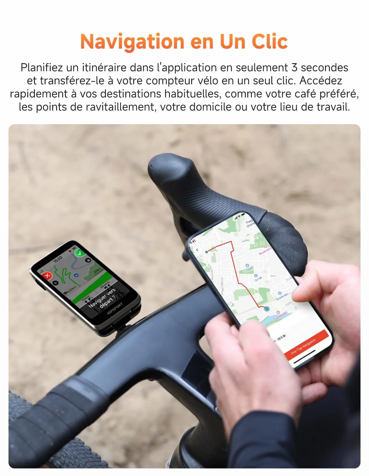 iGPSPORT BiNavi Compteur Velo sans Fil, 3,5" Tactile Fonction VO2, d'Analyse d'Entraînement, Enregistrement Continu, Détection de Mouvement, Commande Musicale et Caméra d'action, iClimb Pro, 35H