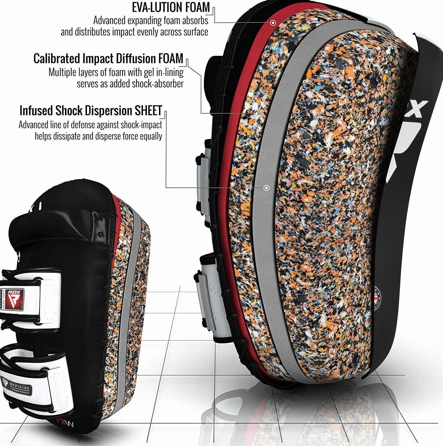 RDX MMA Bouclier Frappe Paos Kick Boxing Muay Thai Pad Entraînement Muay Thai Sanda Kick Shield Boxe Thaïlandaise Arts Martiaux Cible Pattes d'ours pour entraînement de Boxe Tækwondo Muay