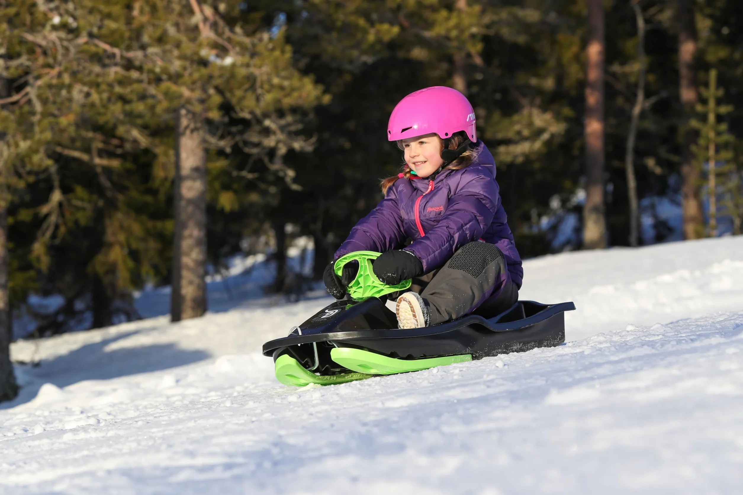 STIGA Snowpower Luge d'hiver avec Volant et Frein, pour Les Enfants à partir de 5 Ans