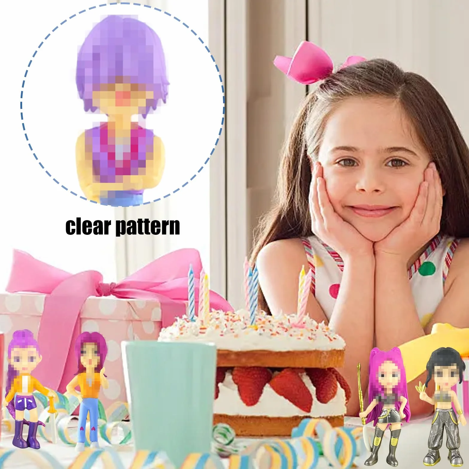 Huntrs Figurine Set 6 Pièces PVC Cartoon Anime Ornements Cadeaux Anniversaire