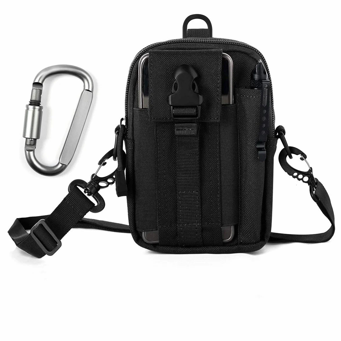 Unigear Sac Tactique Ceinture, Sacoche Ceinture Molle EDC 1000D/ Sac Multifonctionnel avec Un Mousqueton pour Cyclisme, Randonnée, Alpinisme Course Sports Extérieurs