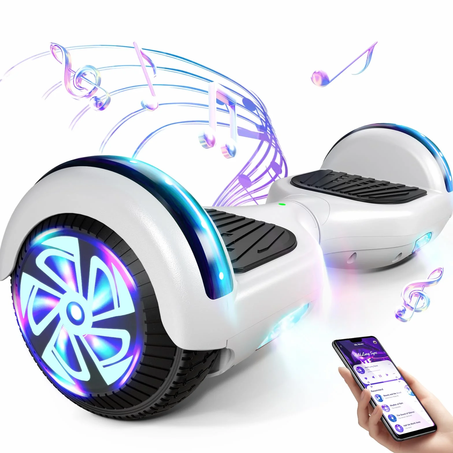 Hoverboard Hover Borad 6,5" avec lumières LED/Bluetooth, Skateboard, Cadeau pour Enfants
