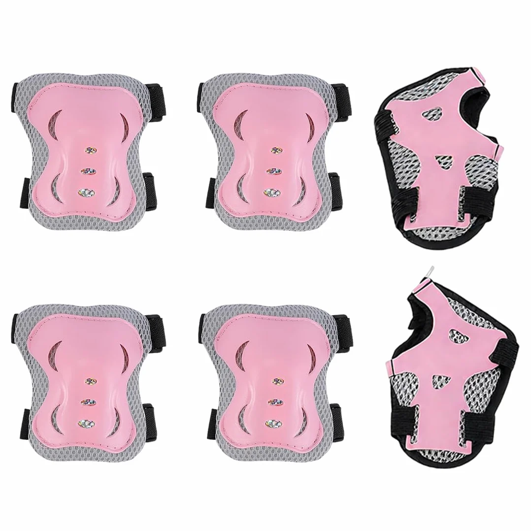 IKOPFLN Ensemble de 6 pièces Protection Roller Enfant Fille - Genouillères - Protection Skateboard Enfant Scooter Inline Skate