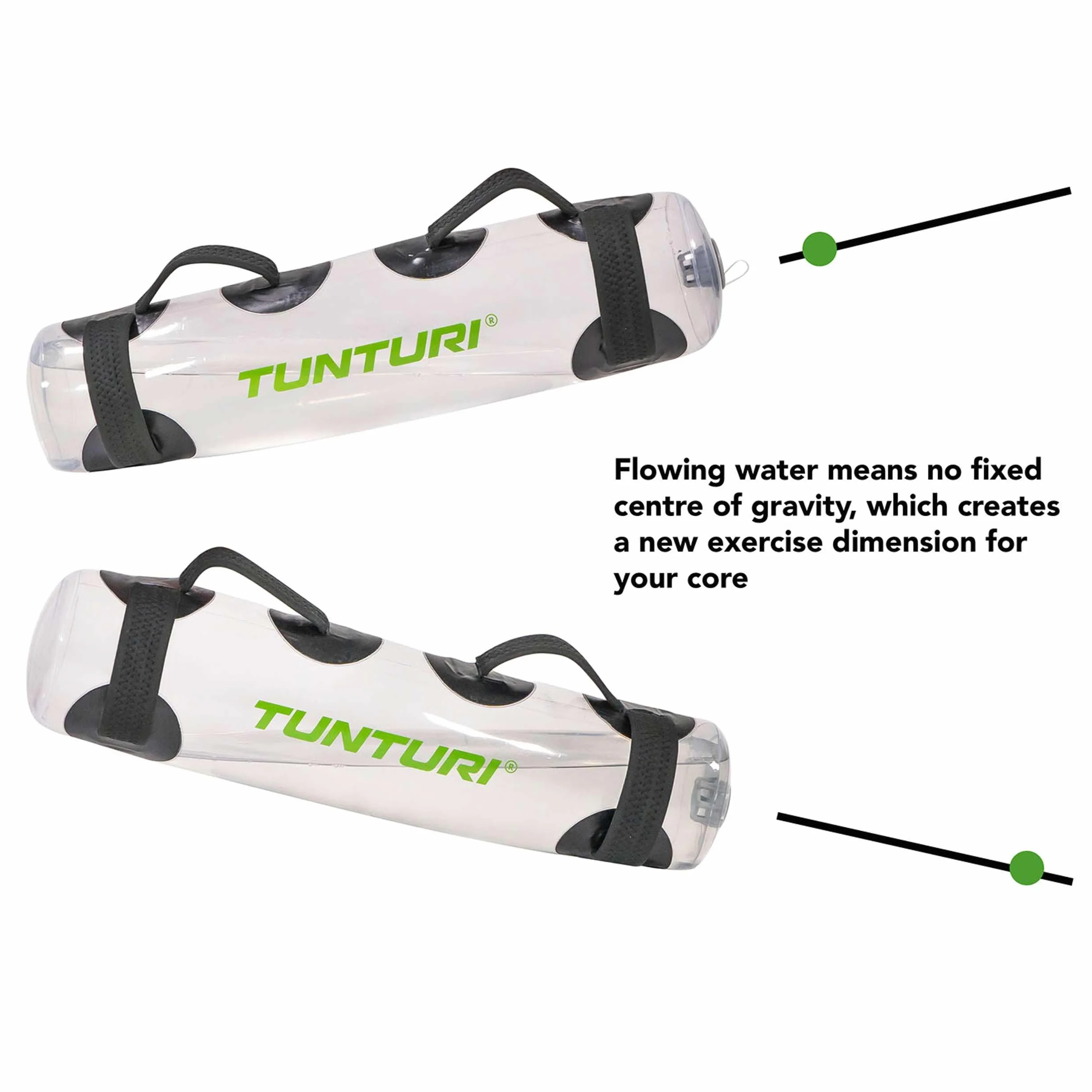 Tunturi Powerbag 20kg - Sac de Sable d'entraînement de Force - Aquabag avec Application