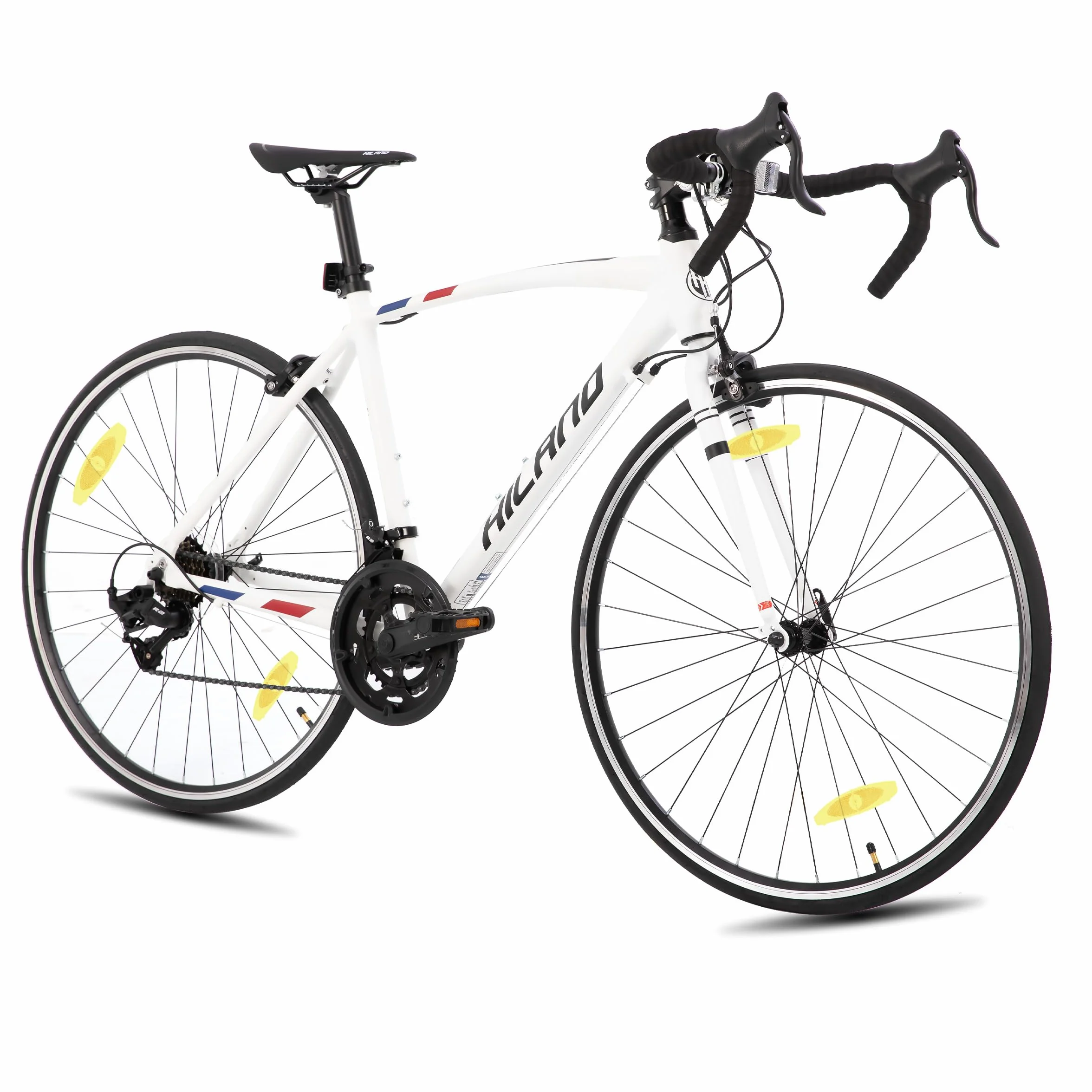 Hiland Vélo de Route 28" 700C 14 Vitesses pour Adultes, Taille du Cadre 530 mm, Blanc