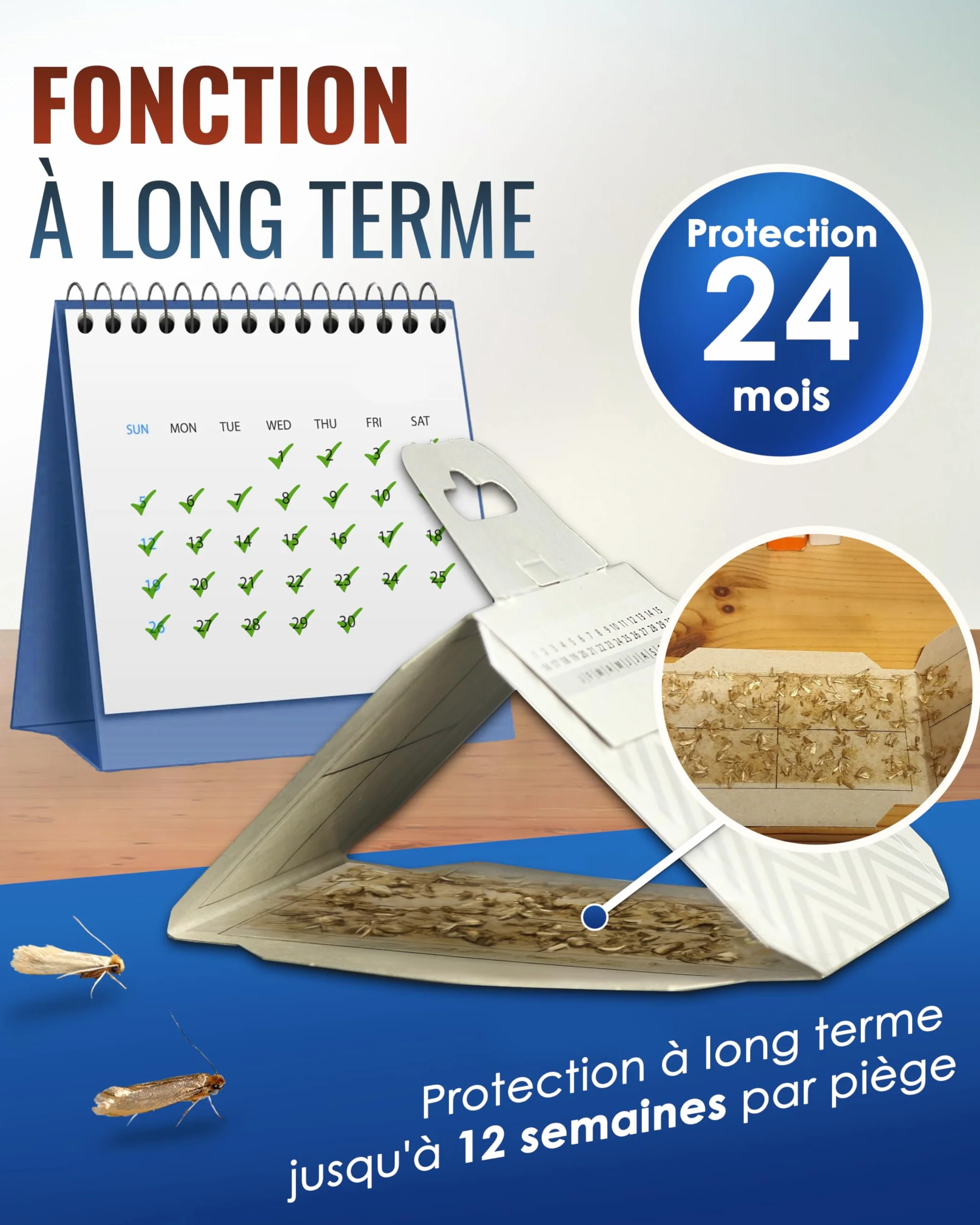 PIC Piège Mites Textiles Anti Mites Armoire Placard Phéromones Non Toxique Protection Vetements Longue Durée 3 Mois Lot 8