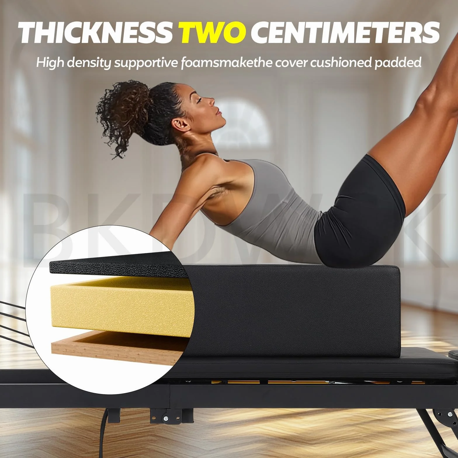 Boîte de Réformateur Pilates pour Pilates Reformer, Équipement Pilates, Accessoire Reformer pour Exercices Qui Améliorent L'amplitude Mouvements,B