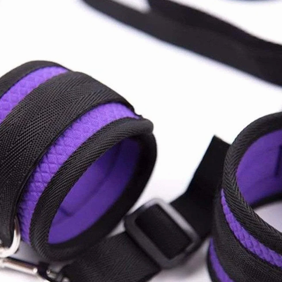 Sangle fixe double sport pour lit violet, sangle extensible à longueur réglable