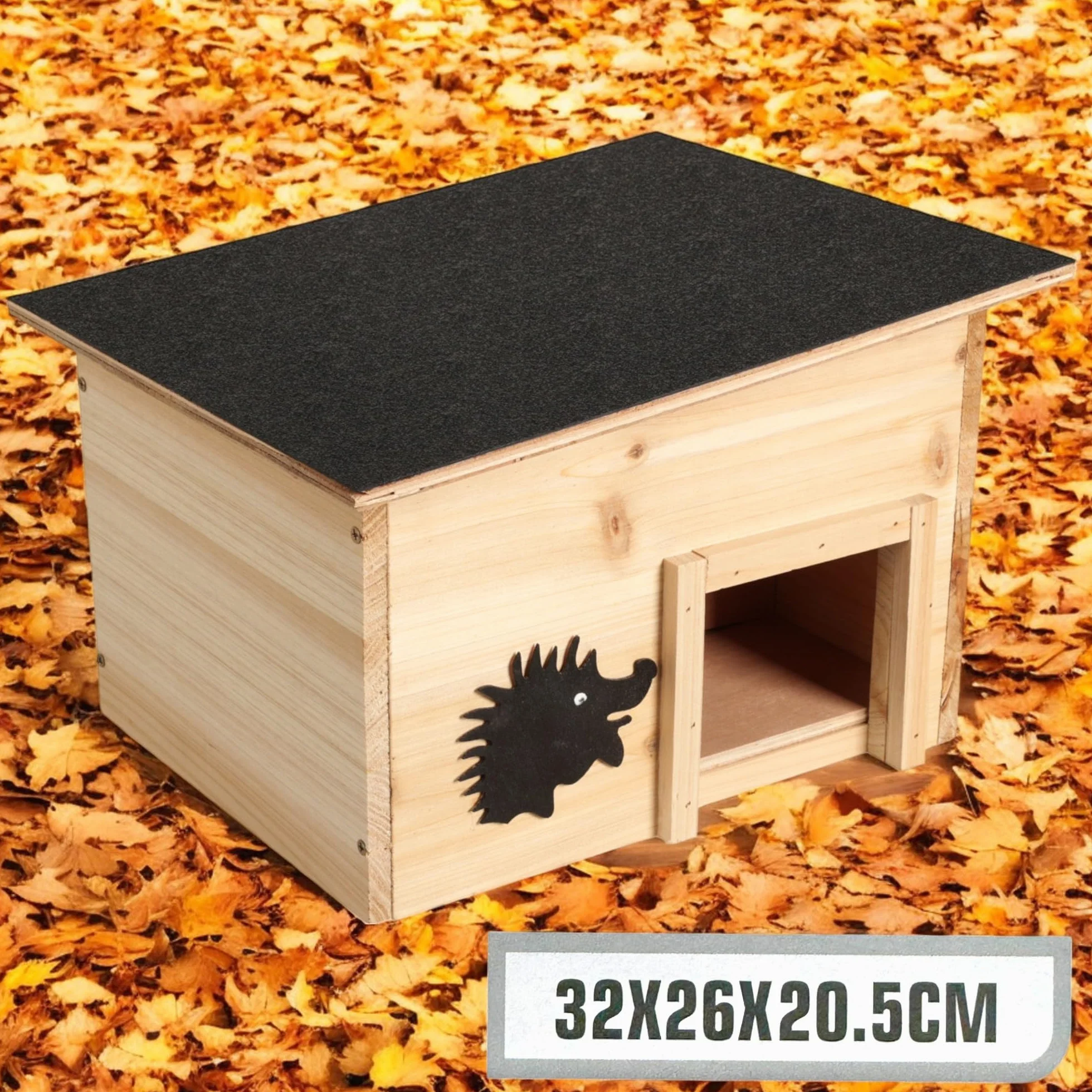 MIJOMA Maison pour hérisson en bois certifié FSC - Abri résistant aux intempéries 32 x 26 x 20,5 cm