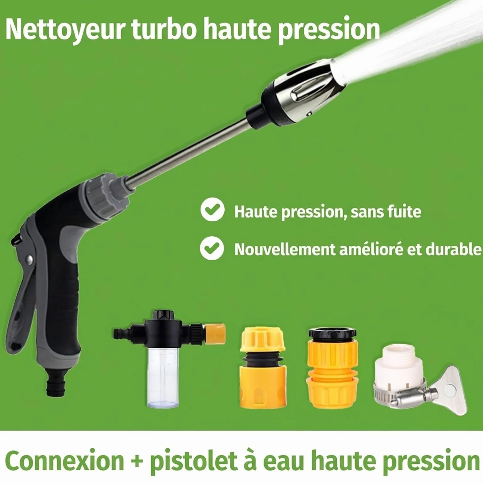 Jetterix Pistolet Nettoyeur Haute Pression avec Buse Universelle
