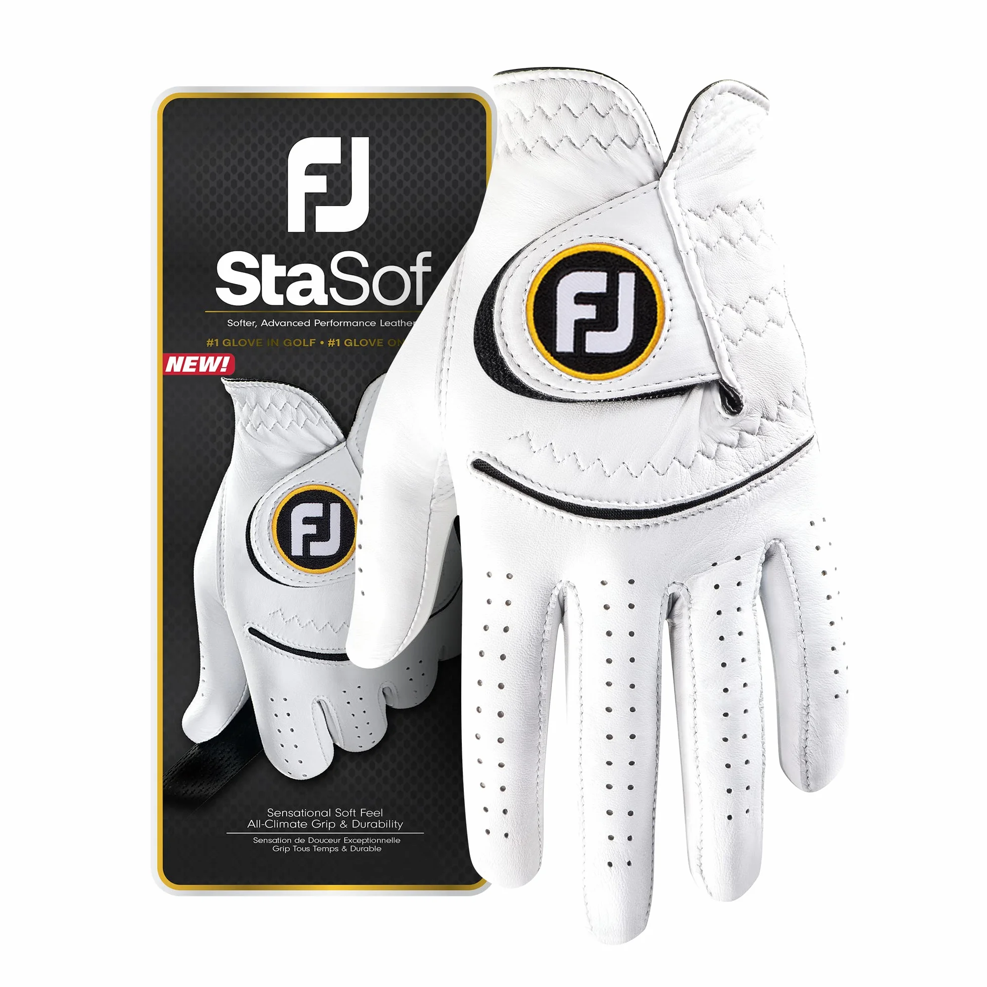 FootJoy StaSof Gant de Golf pour Homme Perle
