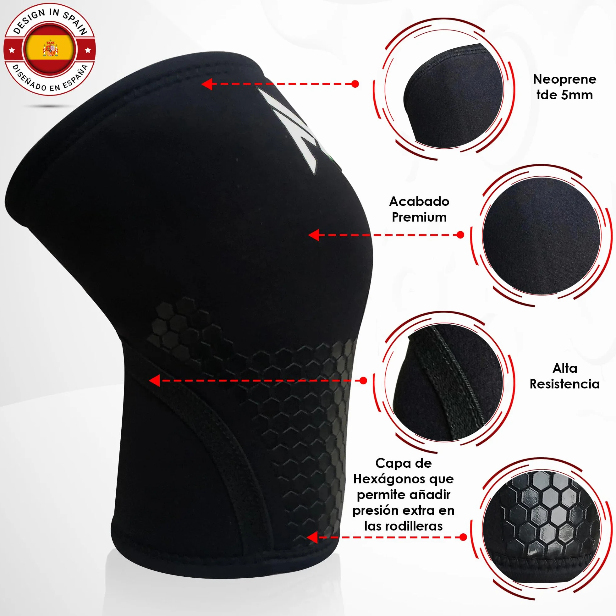 MERCURYAL Pack 2 Genouillères Crossfit Pour Entraînement - Genouillères Gym - Genouillères Powerlifting - Genouillère Néoprène 5mm - Genouillères Gymnase pour Hommes et Femmes (XL)
