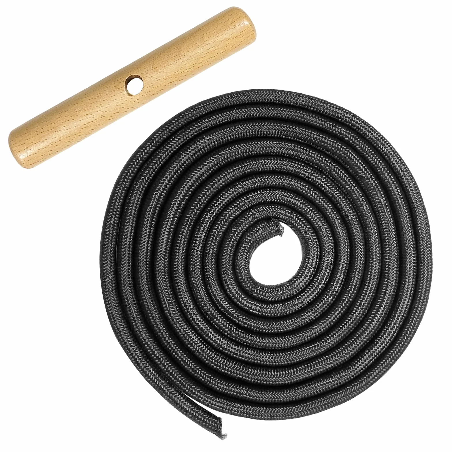 Corde de Luge avec Poignée en Bois, 1.97m Laisse pour Luge, Corde de Traîneau, Accessoires pour Traîneaux, Diamètre 5.5mm