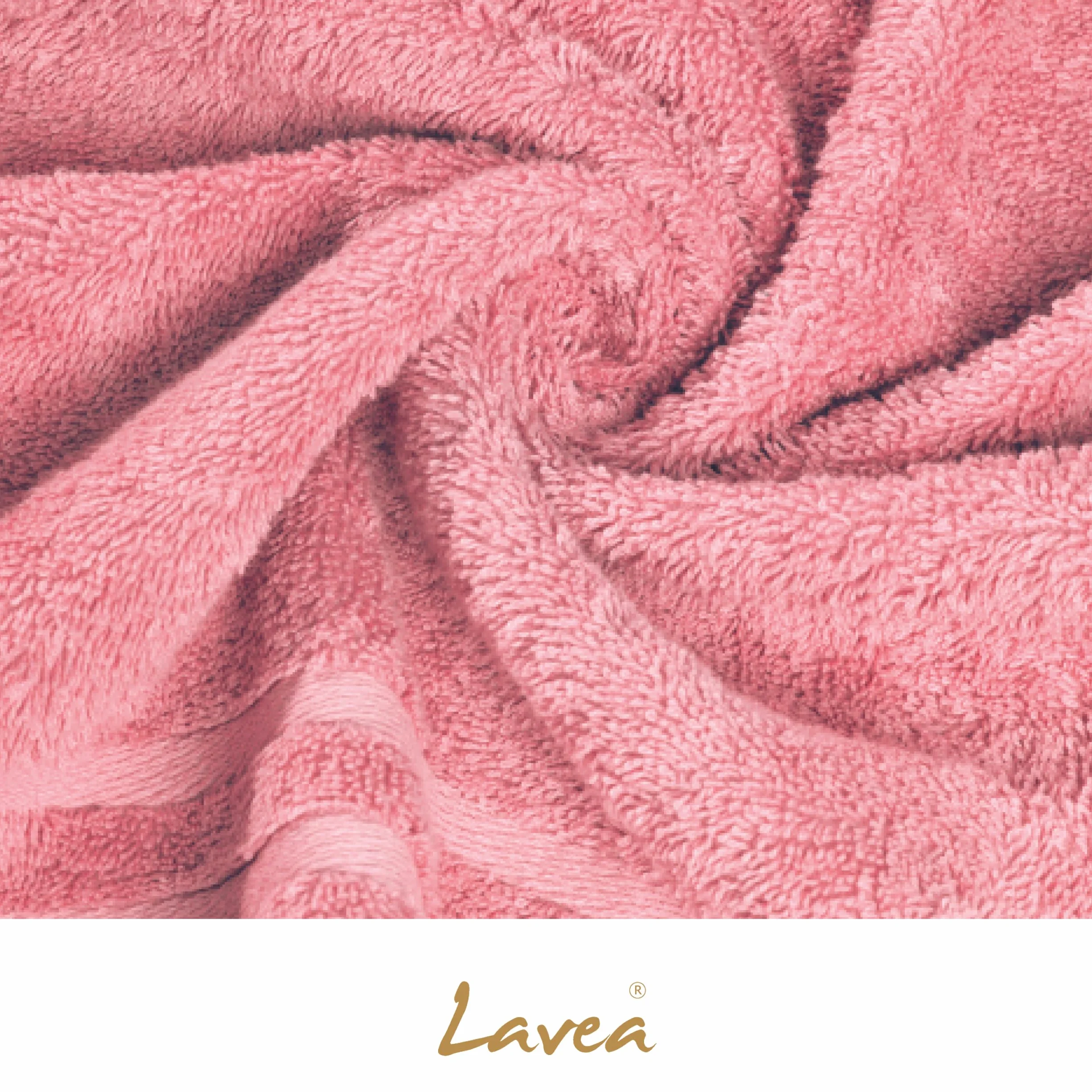 Lavea Lot de 10 Gants de Toilette 15x21 cm en Éponge 100% Coton Rose Pastel