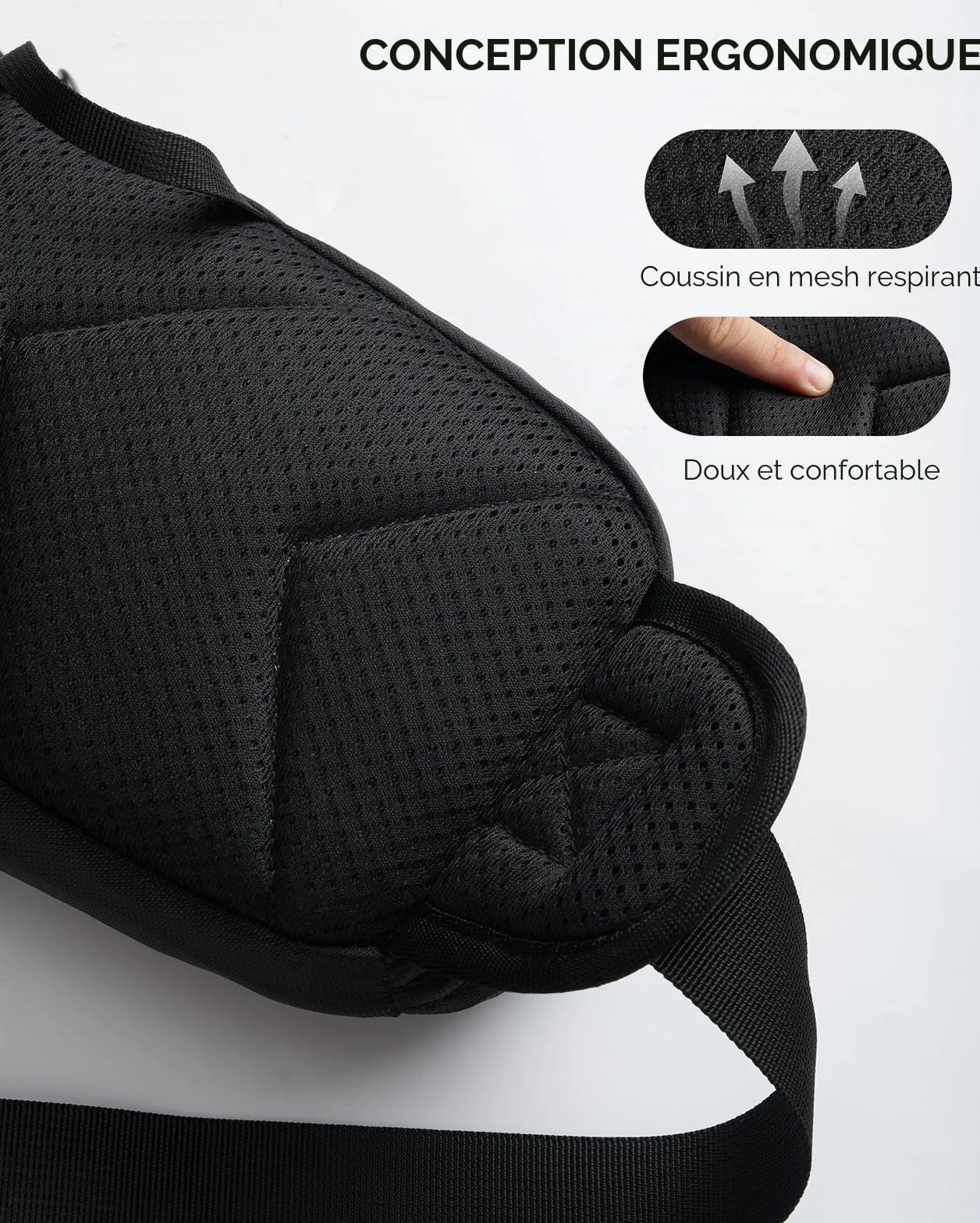 Waterfly Sac Banane Homme Femme: Ceinture de Course avec Porte Bouteille Unisexe Bumbag avec 5 Poches Petite Sacoche Banane de Sport pour Randonnée Cyclisme Balade Ville Vacances Noir