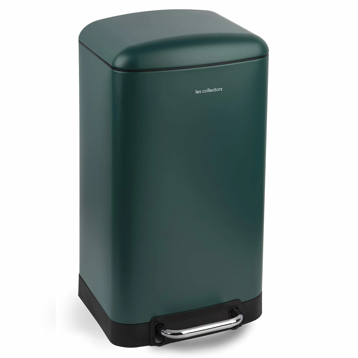 Les Collectors Poubelle de Cuisine à Pédale Acier inoxydable Capacité 30L Sac compatible 30-50L Compacte Fermeture silencieuse Seau intérieur amovible Finition Mat Vert Canard