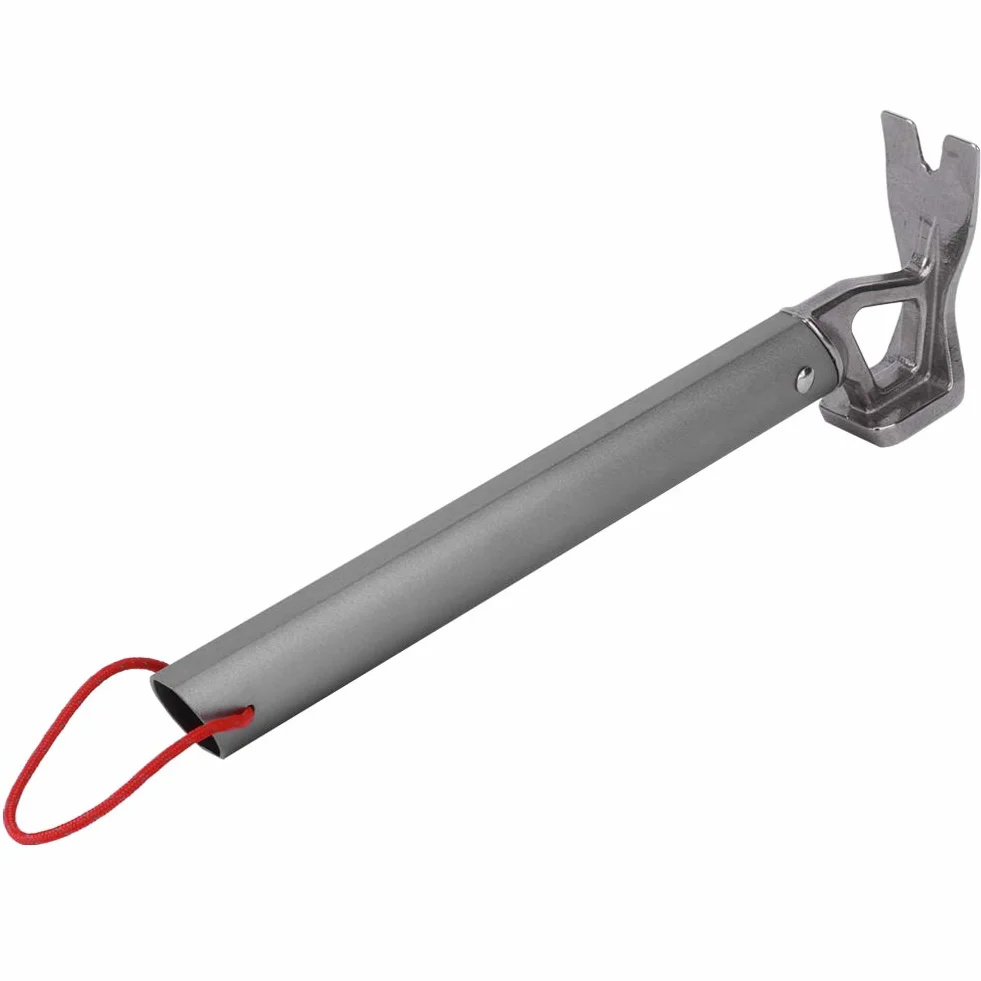 Keenso Piquet de tente et marteau de camping multifonction en acier inoxydable pour extérieur