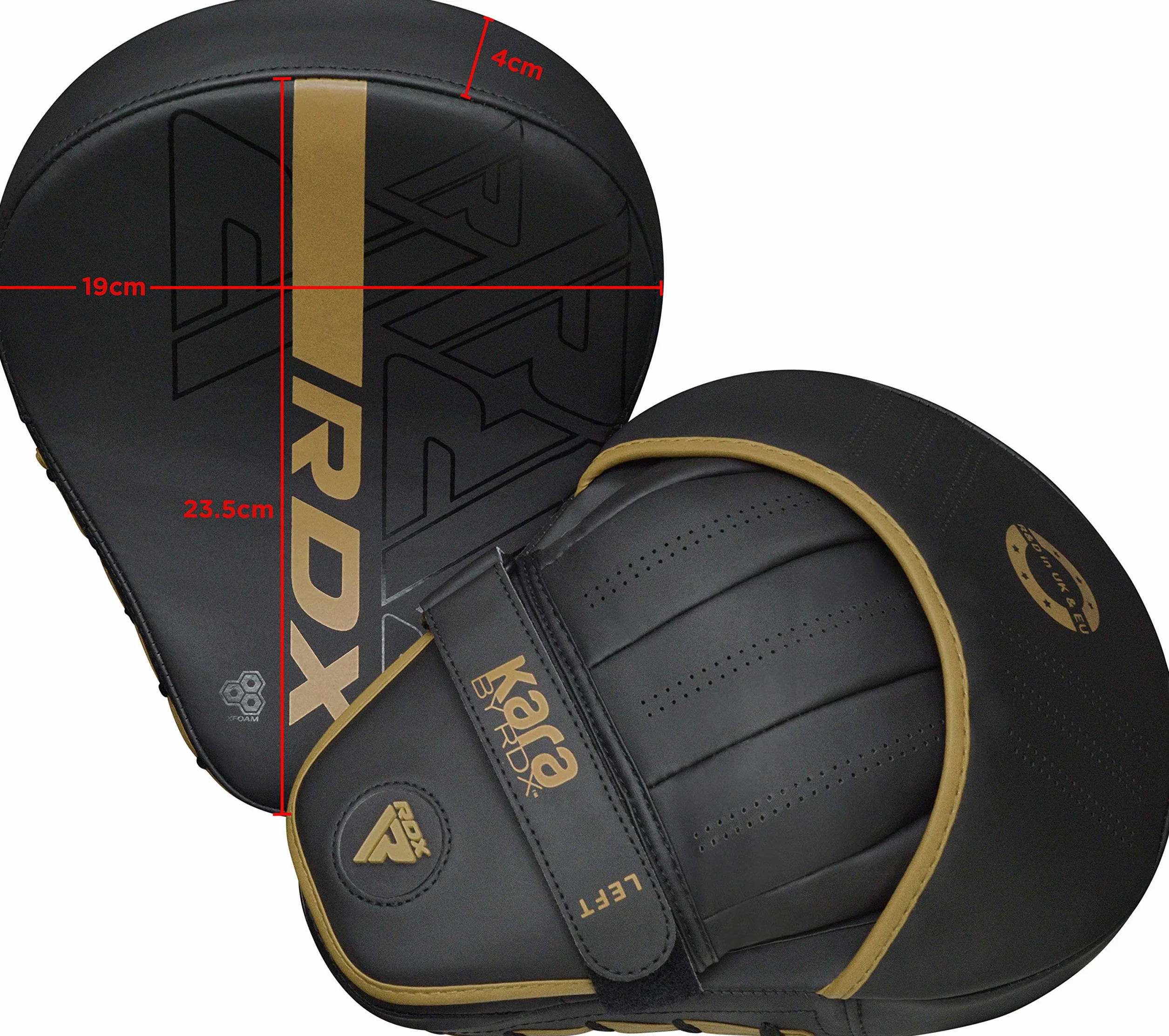 RDX Pattes d'ours Boxe MMA Incurvé Art Martiaux Bouclier Pao Muay Thai Kick Boxing Bouclier de Frappe Maya Hide Cuir Kara Cible D'entraînement Mitaines Focus Pads Sports de Combat Taekwondo Noir