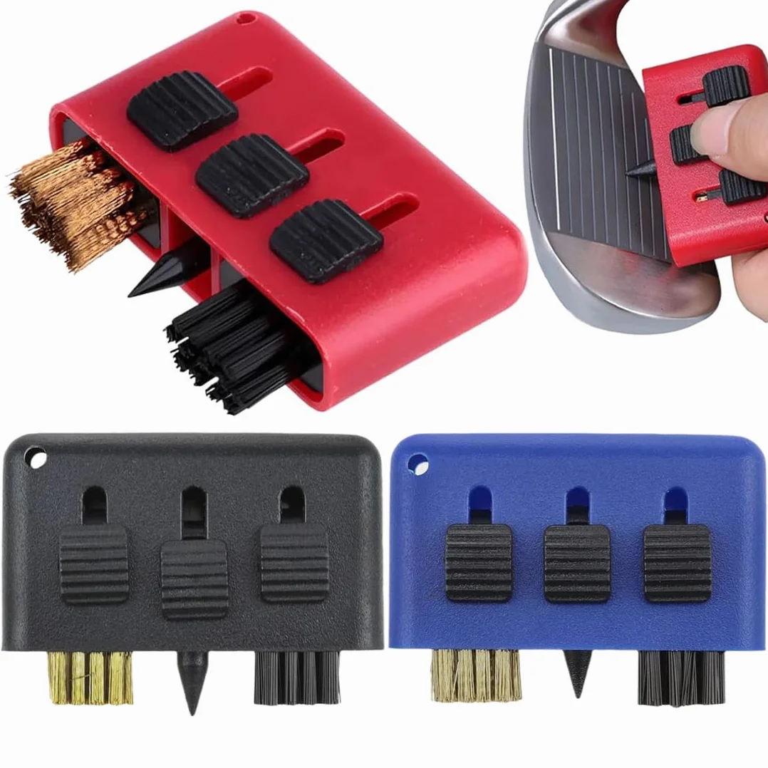 Lot de 3 brosses de golf 3 en 1 plastique nettoyage rainures cuivre 3 trous