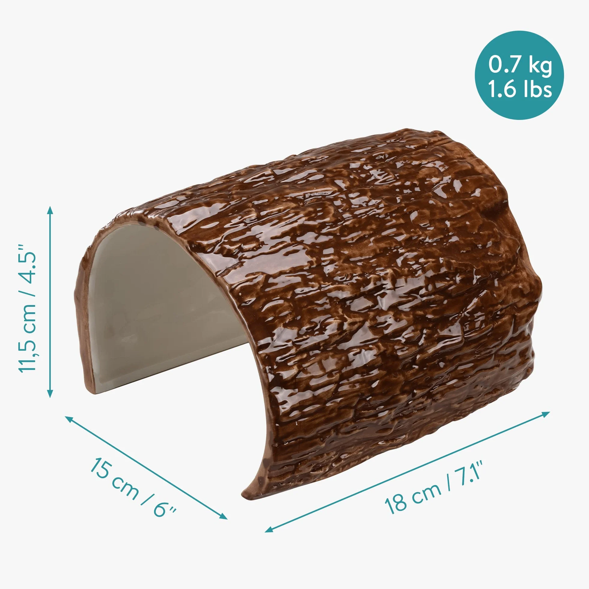 Navaris Abri pour Tortue Céramique 18 x 15 x 11,5 cm - Maison Petit Animal Hibernation Protection