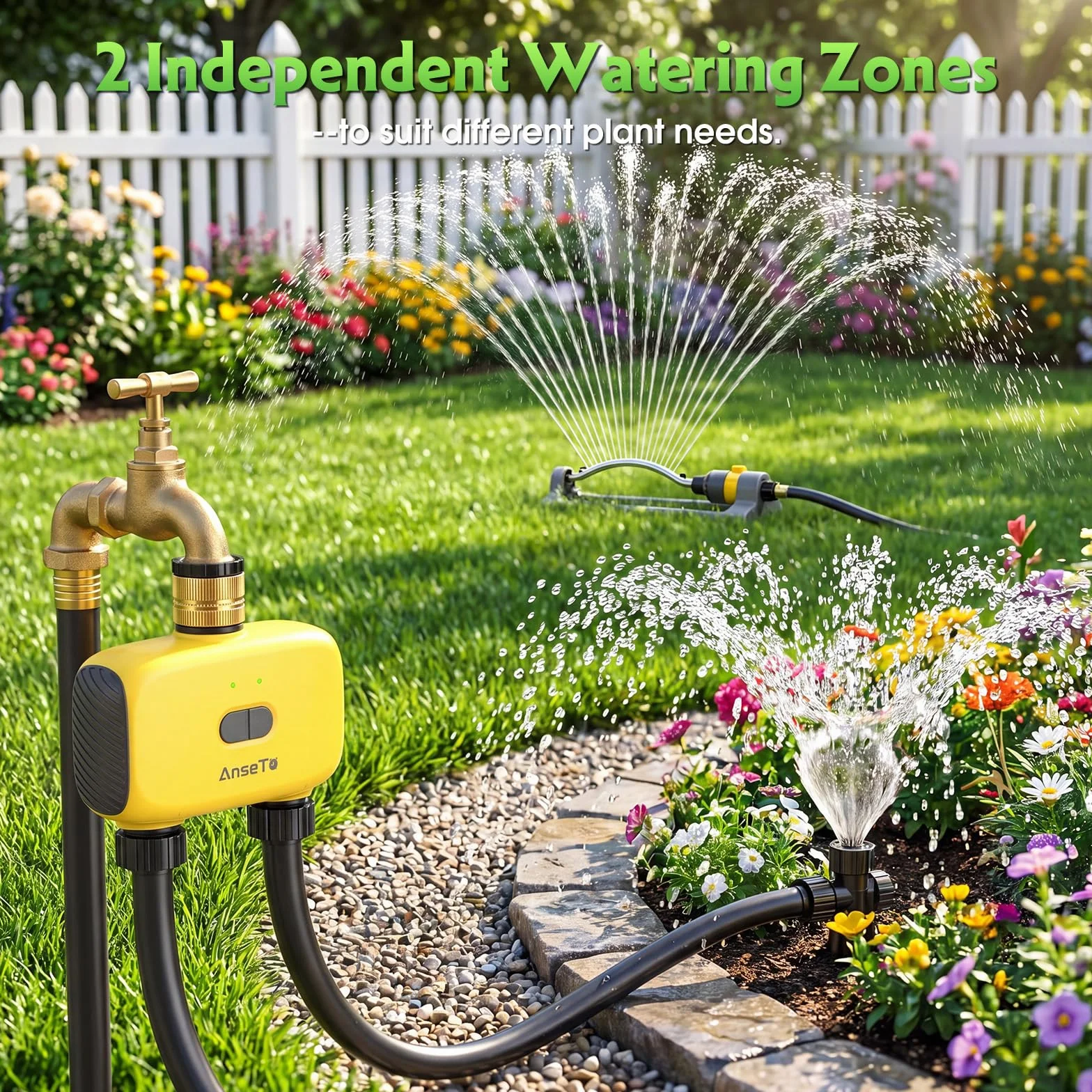 Programmateur Arrosage Automatique WiFi 2 Sorties Jardin Irrigation Intelligent Hub