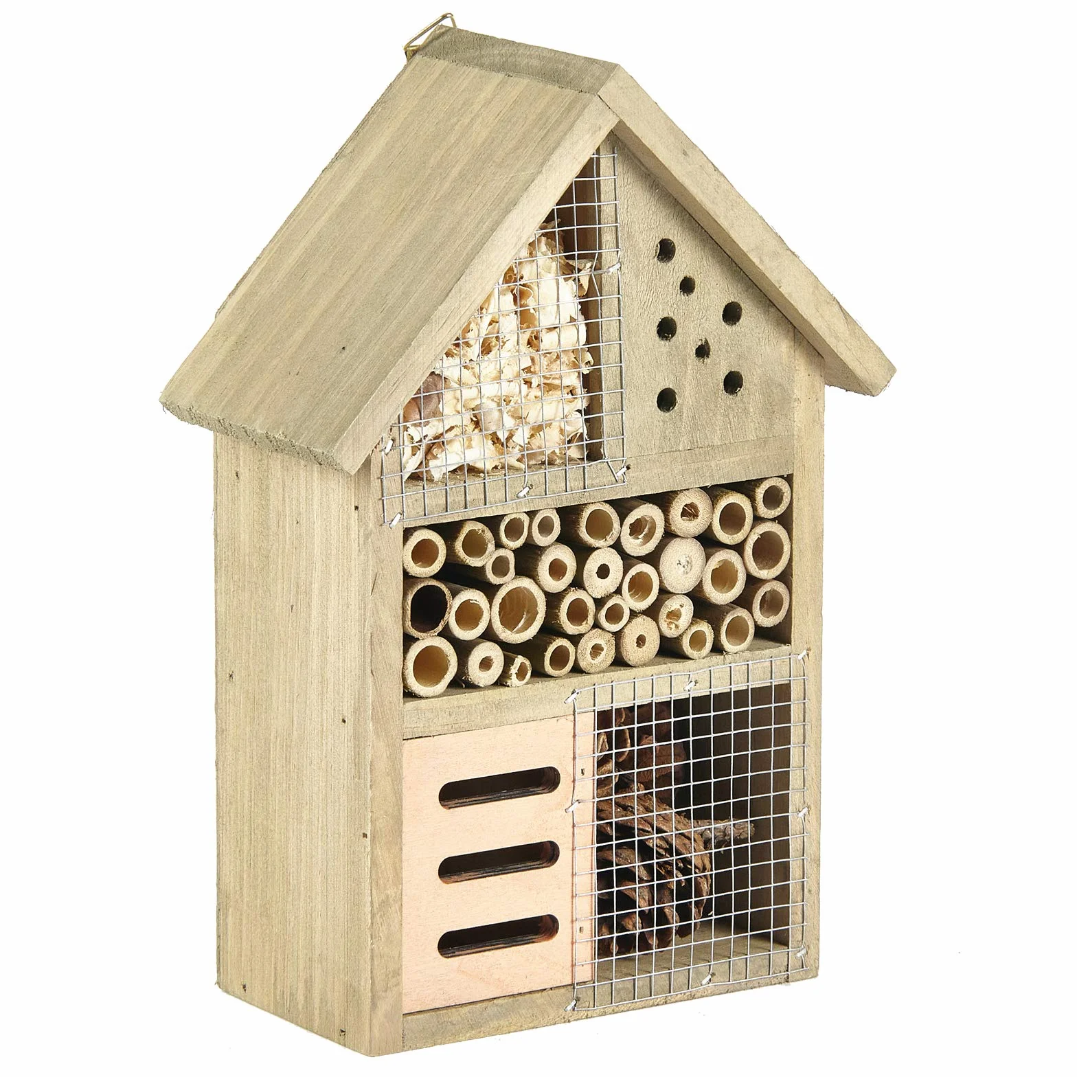Moustiquaire en bois écologique pour Hôtel à Insectes Abeille Coccinelle Papillon 25,5 cm