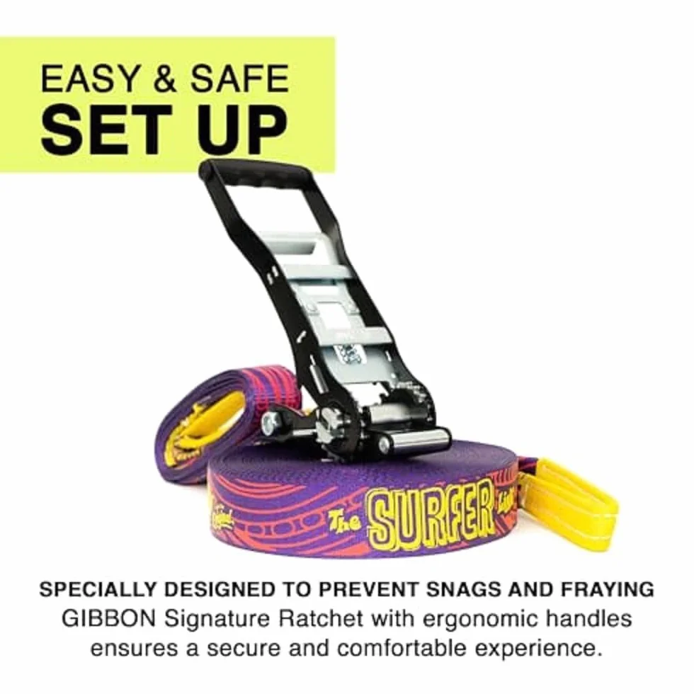 Gibbon Slacklines Surfer Line Kit de Slackline Violet M