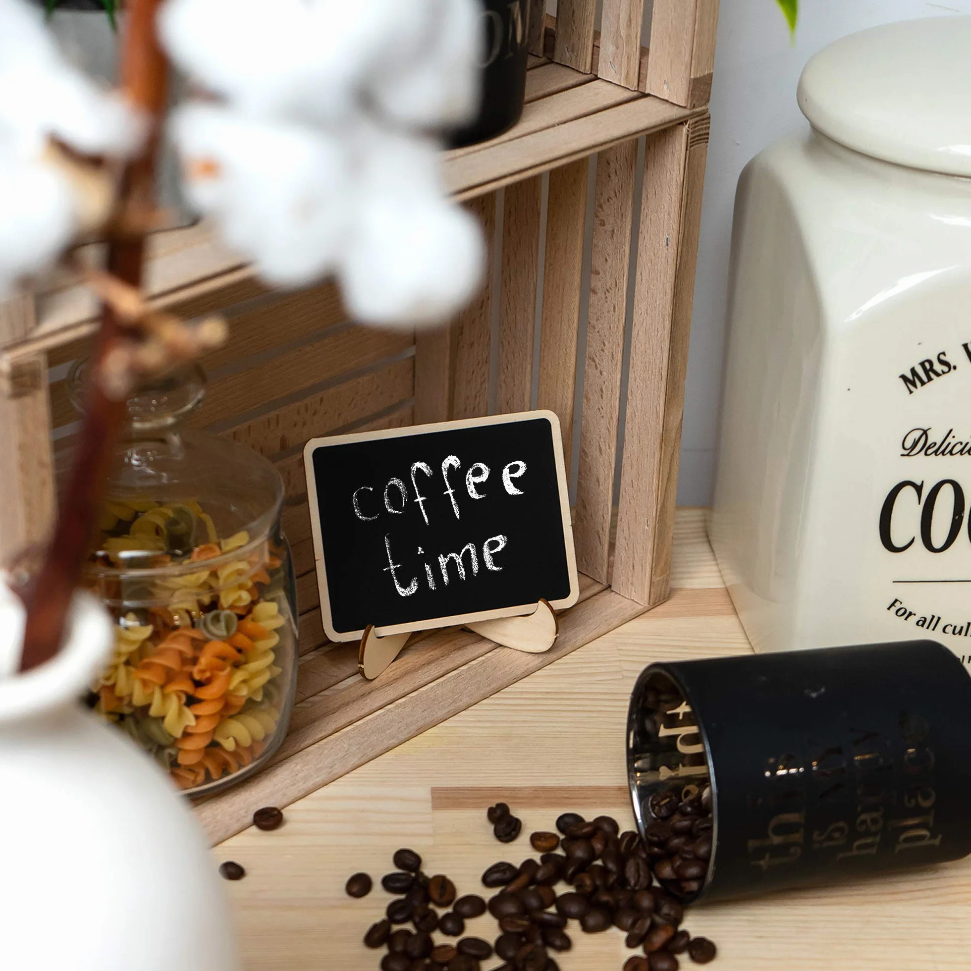 Tritart Mini Tableau Noir en Bois avec Support 22x Ardoises pour Décoration Mariage Buffet