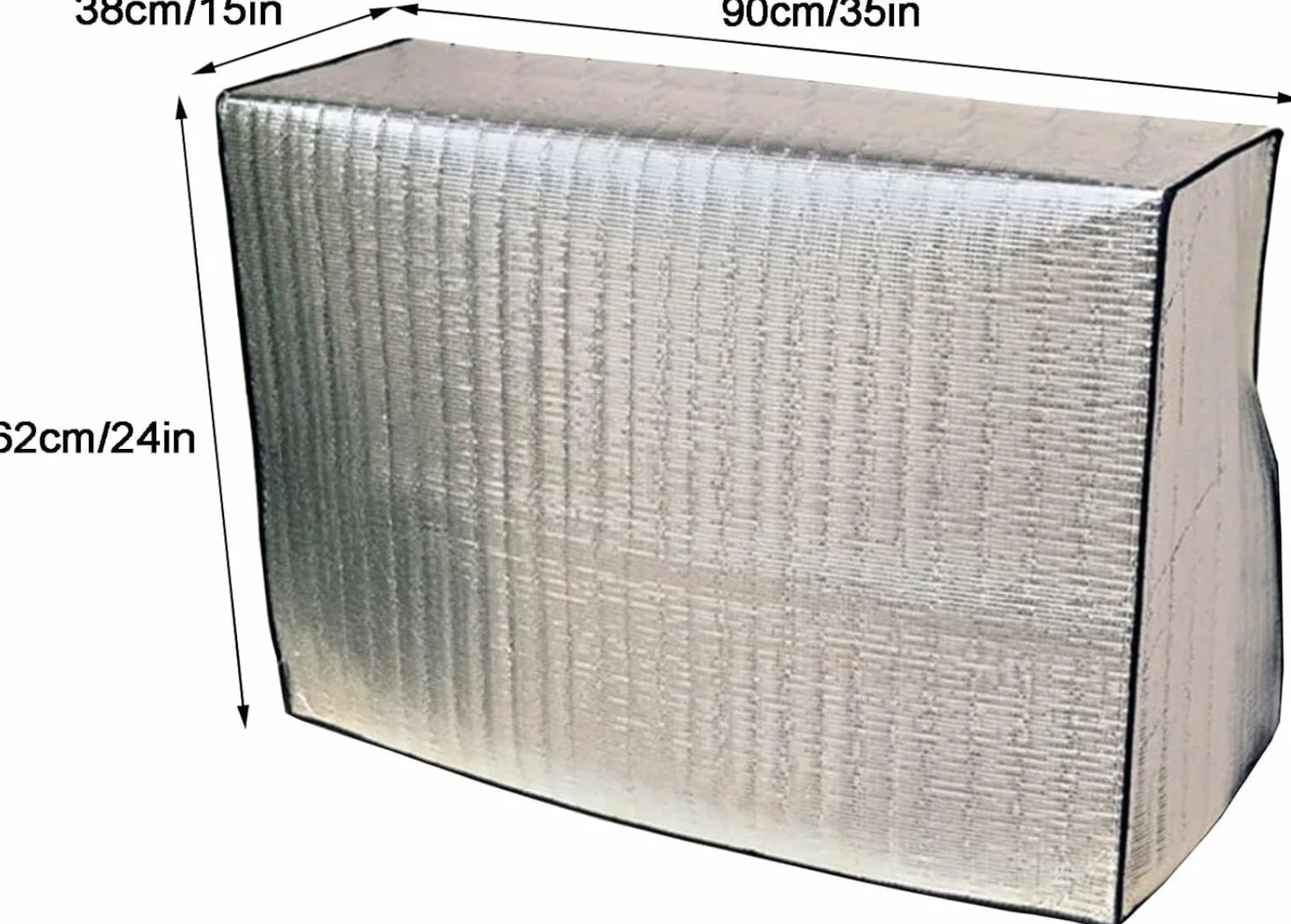 Protection Climatiseur Exterieur Housse Pompe a Chaleur Piscine avec Film Aluminium Cache Integral Bande Elastique Coupe-Vent
