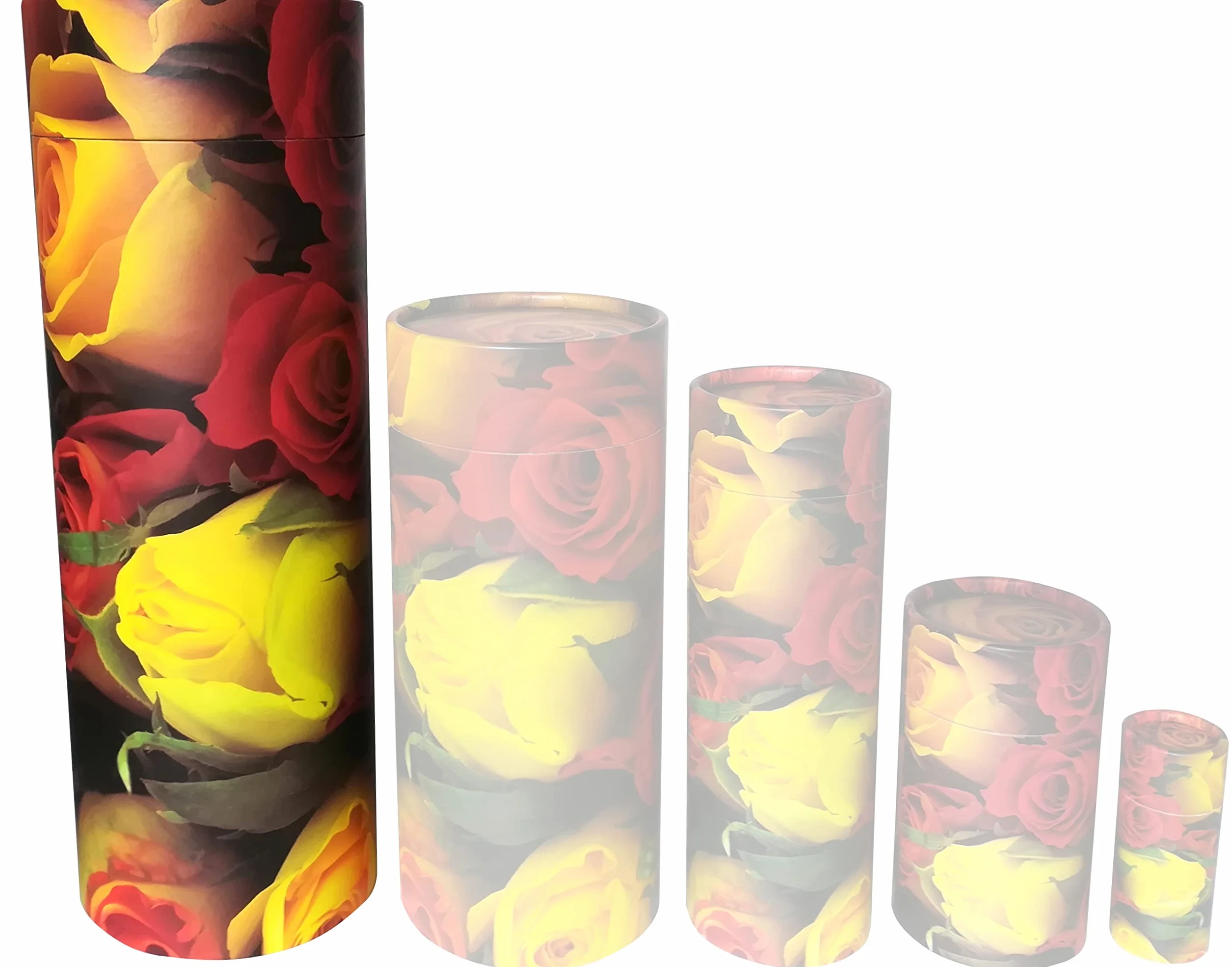 Urne funéraire en carton biodégradable grand Tubes de dispersion de roses pour cendres