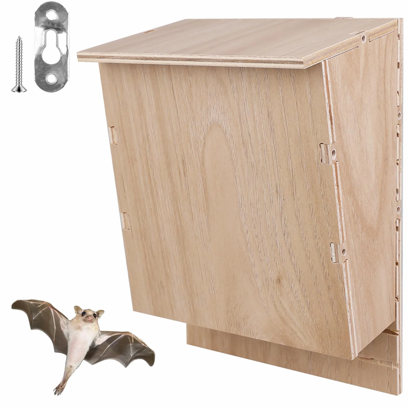 Nichoir pour chauve-souris en bois 24 x 8,3 x 9,9 cm résistant aux intempéries kit de construction hôtel à chauve-souris