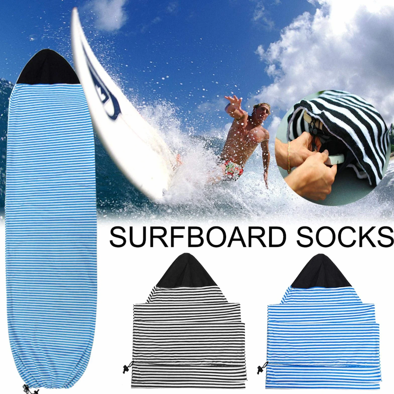 windyday 6.3 ' ' / 6.6 ' ' / 7 ' ' Planche Surf Chaussettes À Séchage Rapide Couverture Stockage Protection pour Snowboard et Sport de Glisse