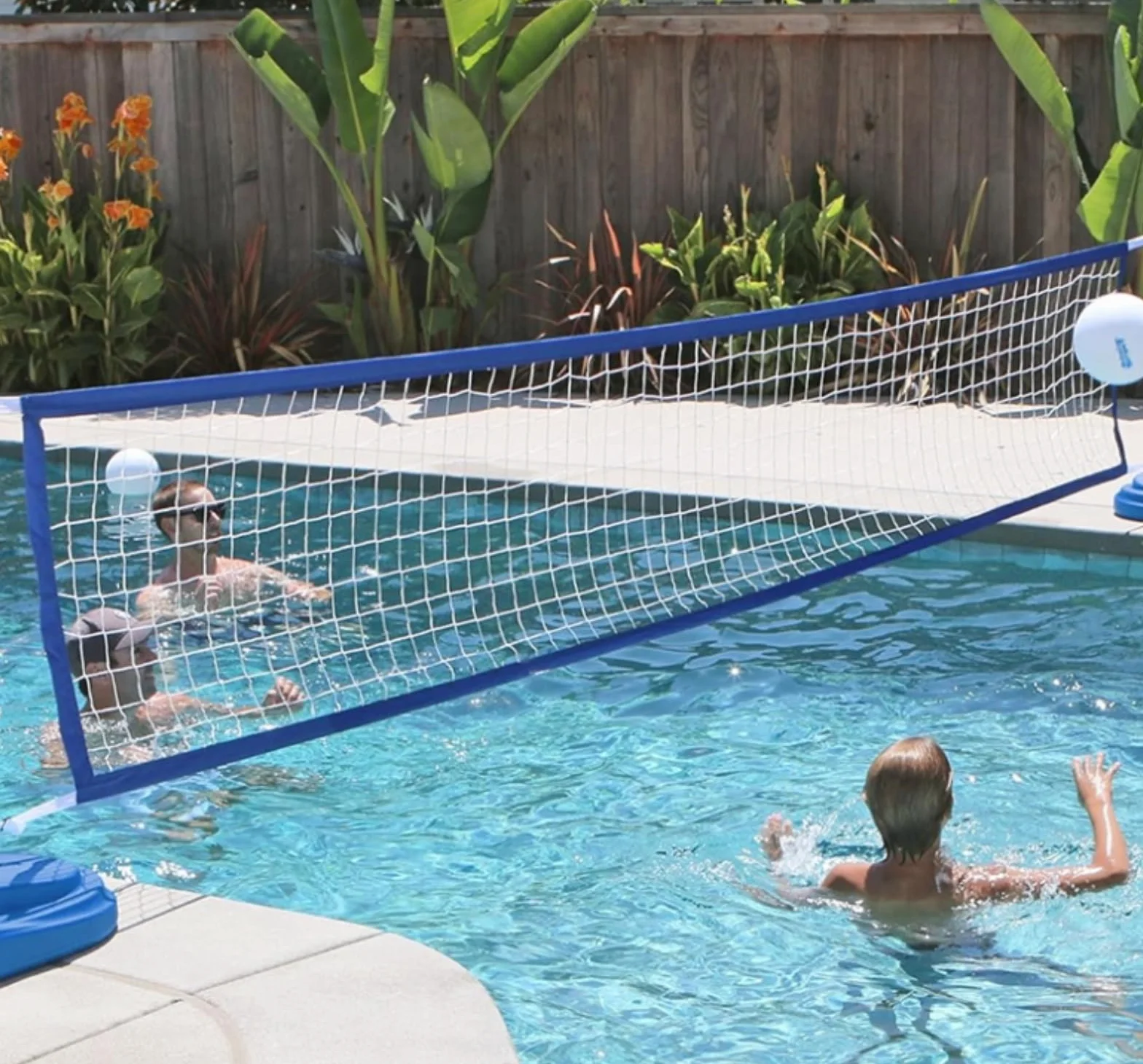 Filet de volley-ball de piscine de rechange portable de 4,5 x 0,9 m, équipement de sport résistant pour la natation, accessoire de jeu robuste pour les activités nautiques en plein air et les fêtes