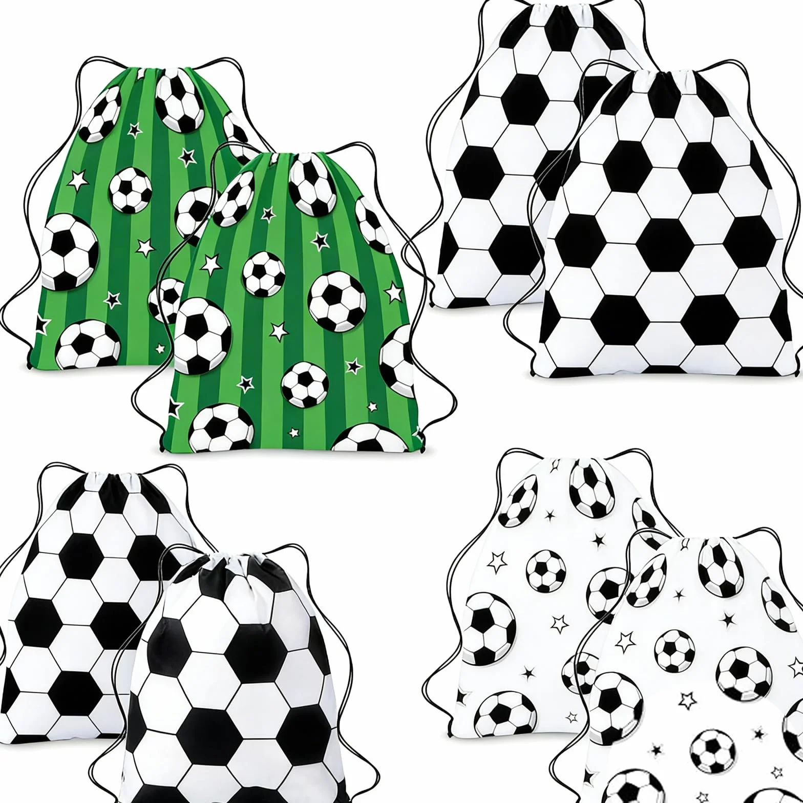 Sacs de Fête de Football 15PCS Sacs à Cordon pour Enfants Cadeau Anniversaire