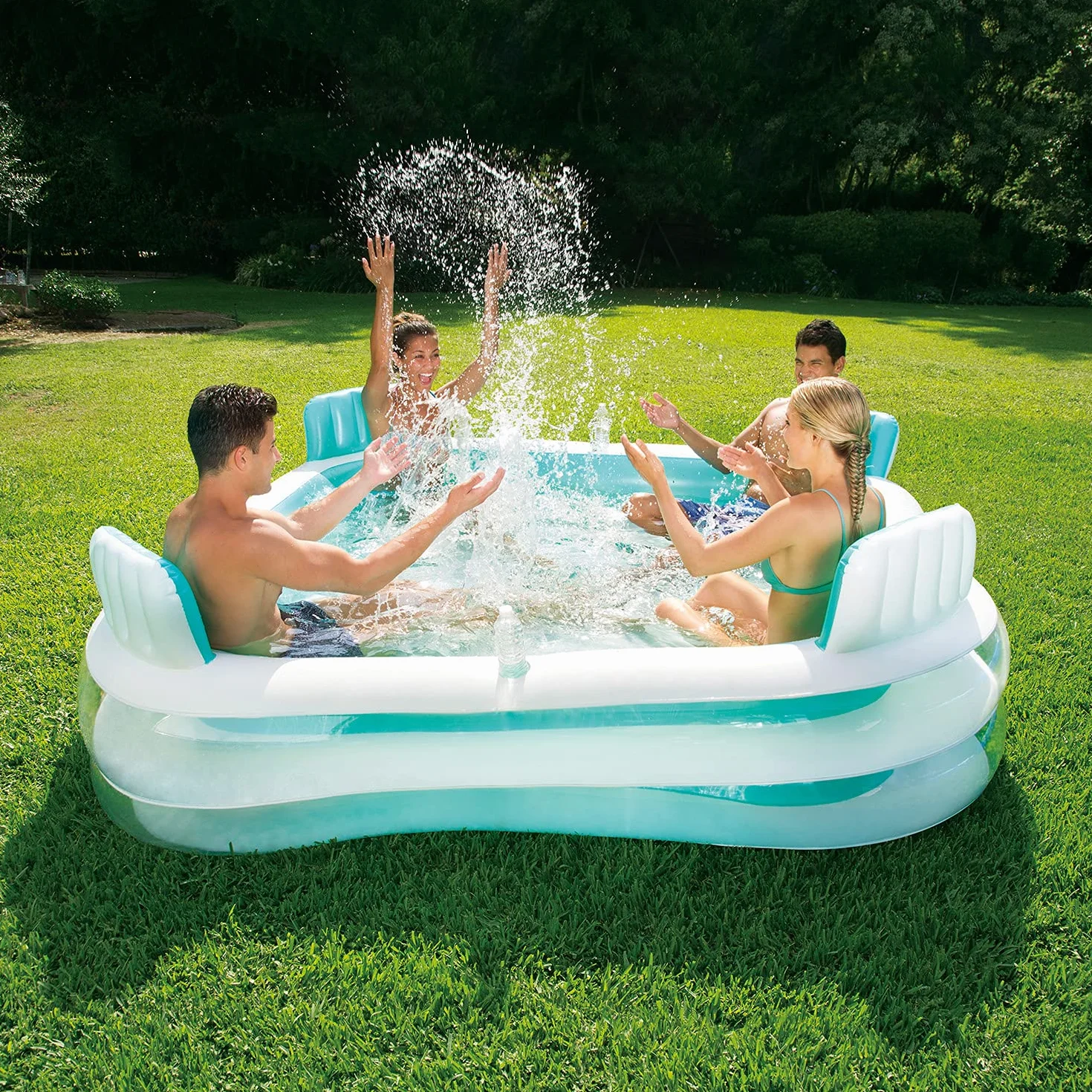 Summer Waves Piscine gonflable 4 sièges 223 x 223 x 66 cm