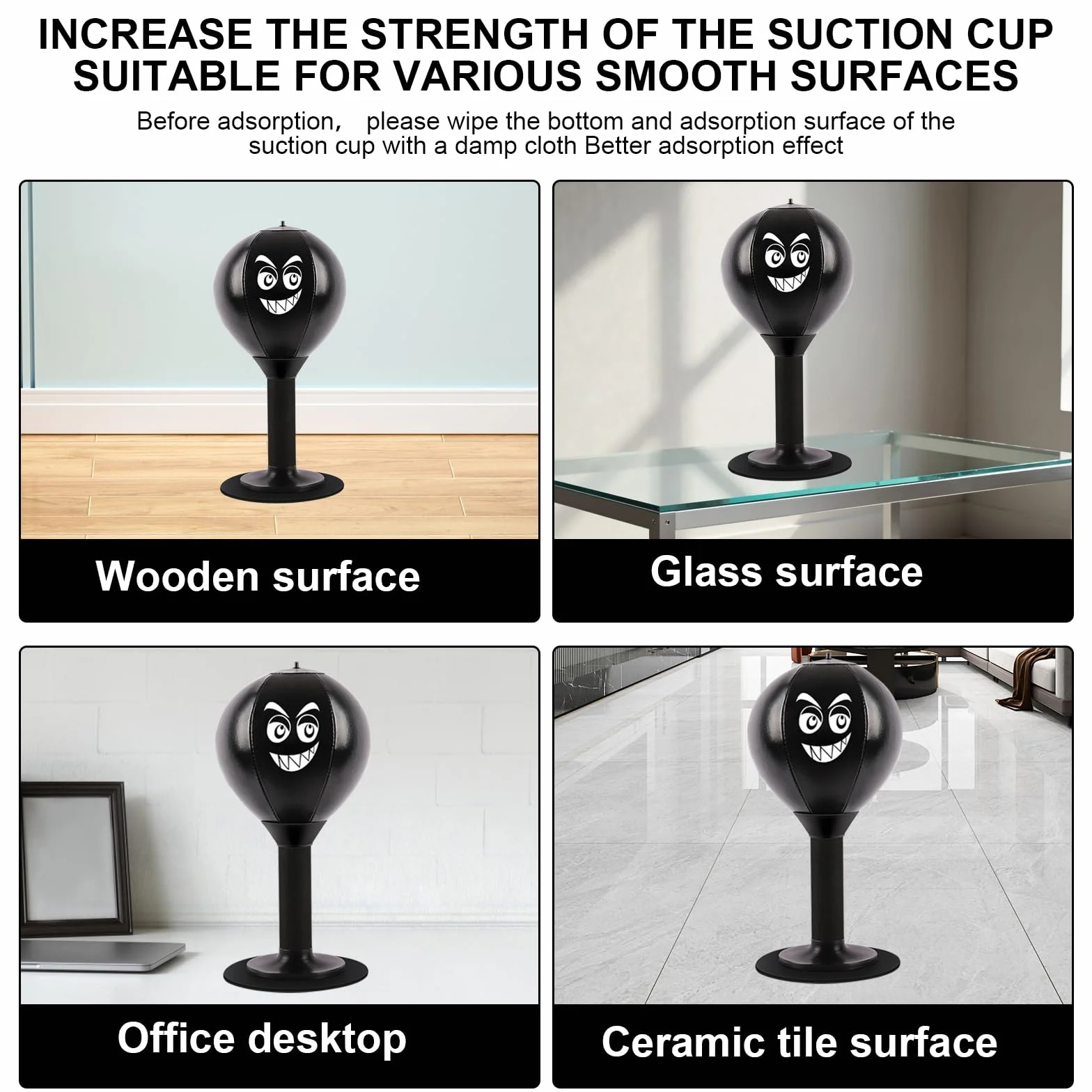 Punching-Ball de Bureau, Sac de Frappe de Bureau Autonome avec Ventouse, Rage Bag Sac de Frappe de Bureau Mini pour l’activité à la Maison et au Bureau pour réduire Le Stress