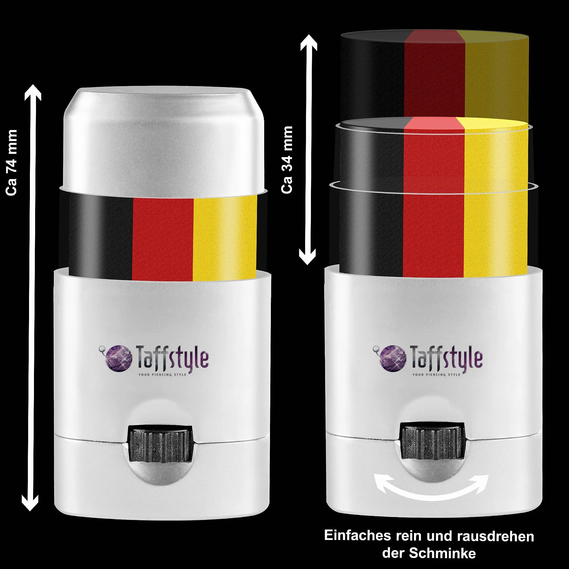 Taffstyle Set de crayons de maquillage pour fan de l'Allemagne