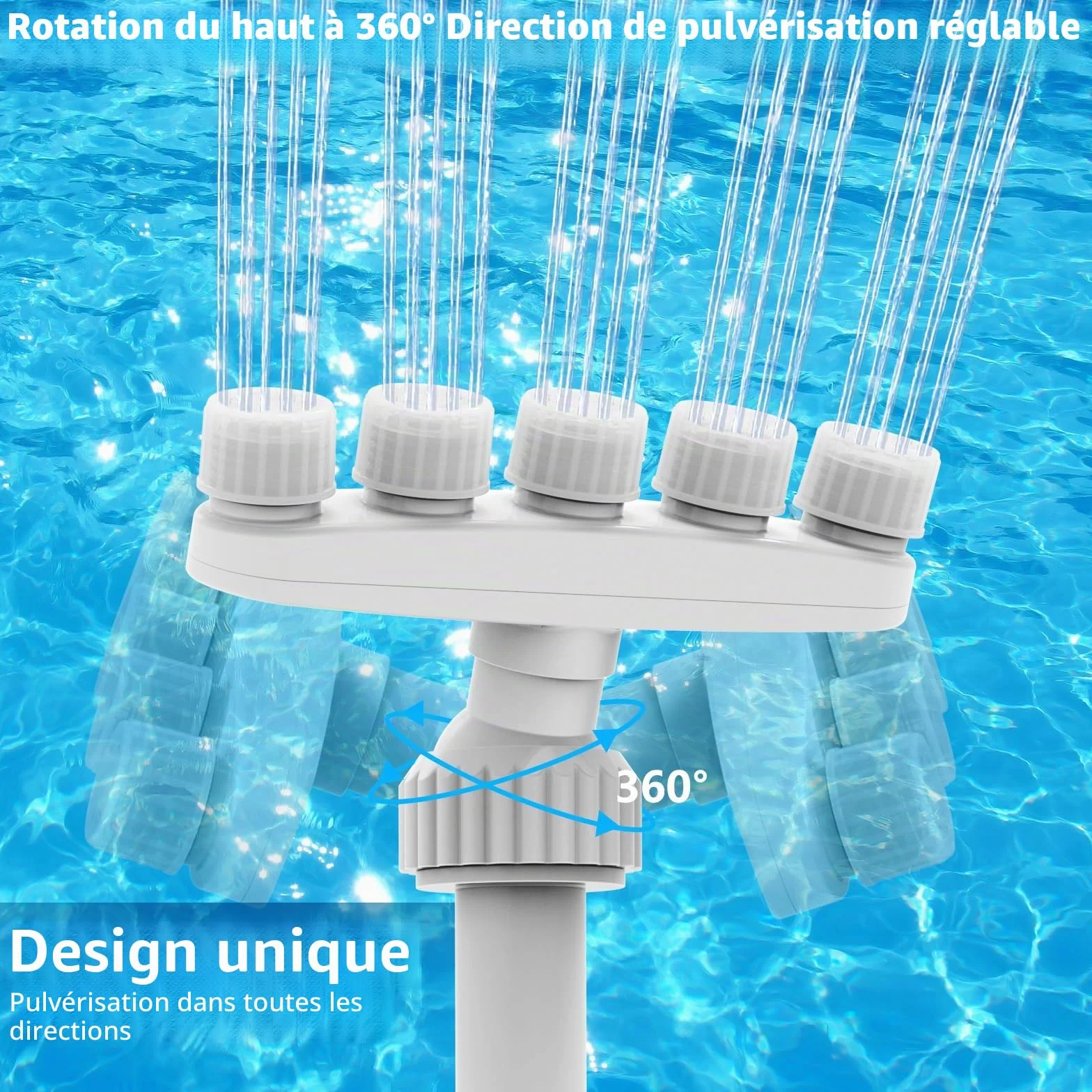 MILYN piscine en cascade réglable 5 buses sol encastrable étang extérieur