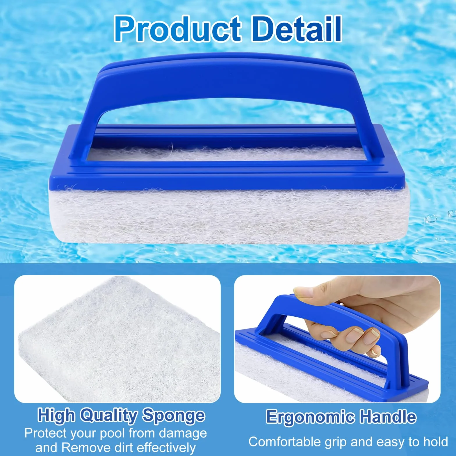 Brosse Éponge Ligne d'eau Piscine 2 Pièces Nettoyage