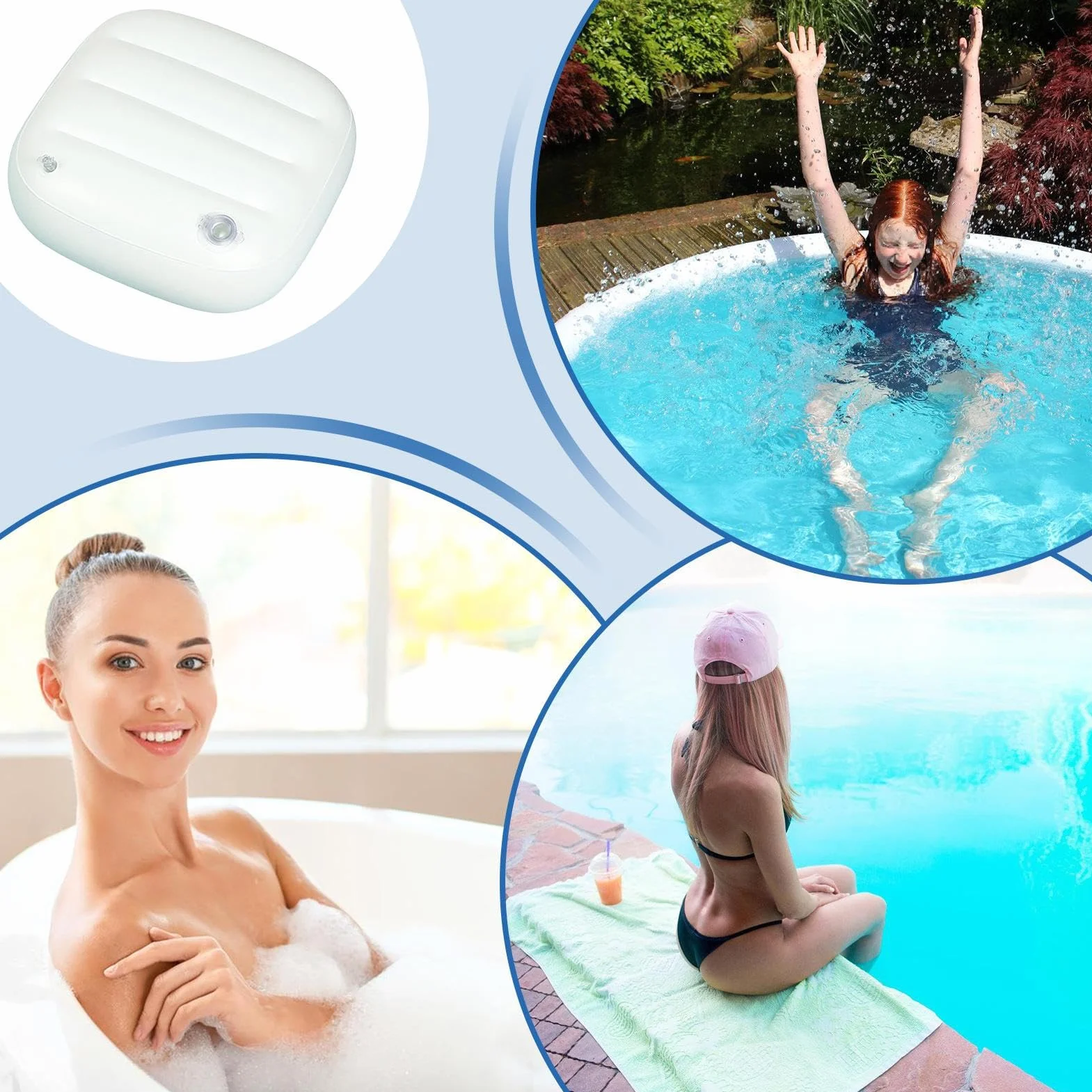 Siege Rehausseur De Spa Coussin De Siège Lesté Gonflable pour Baignoire À Remous Intérieur Extérieur