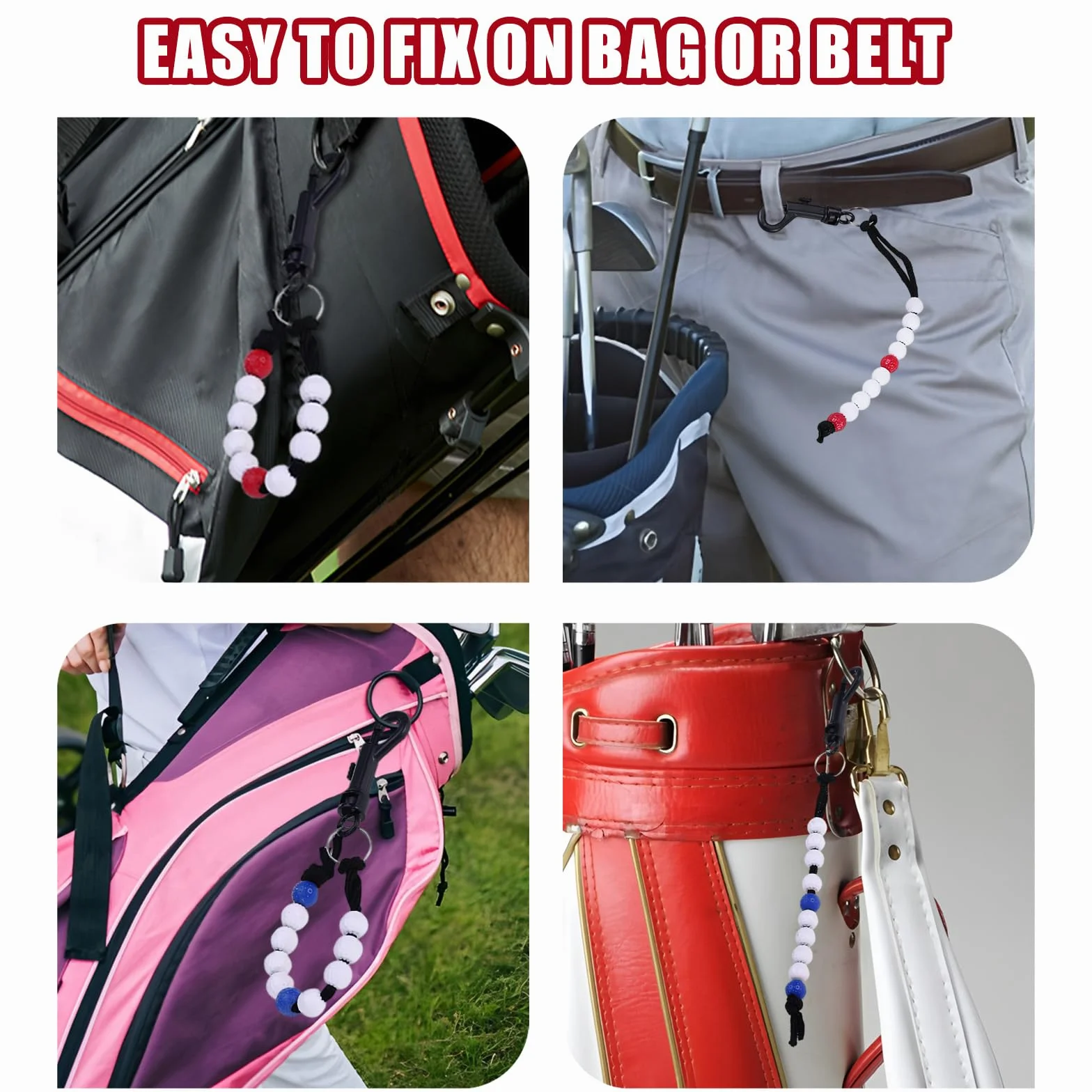 Compteur de Coups de Golf 2 Pièces, Compteur de Perles Portables avec Pince pour Sports de Plein Air
