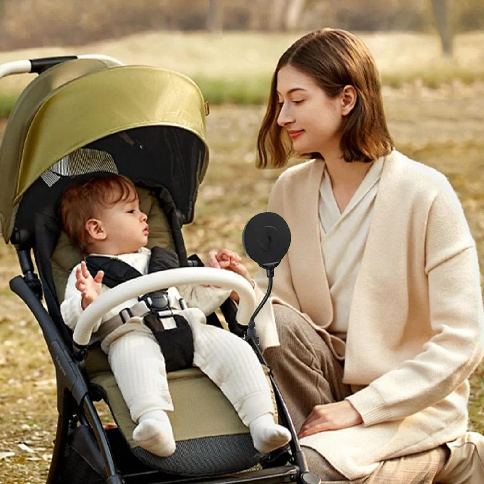Miroir de Poussette de Jogging, Miroir de Sécurité Rotatif à 360° pour Voir Bébé
