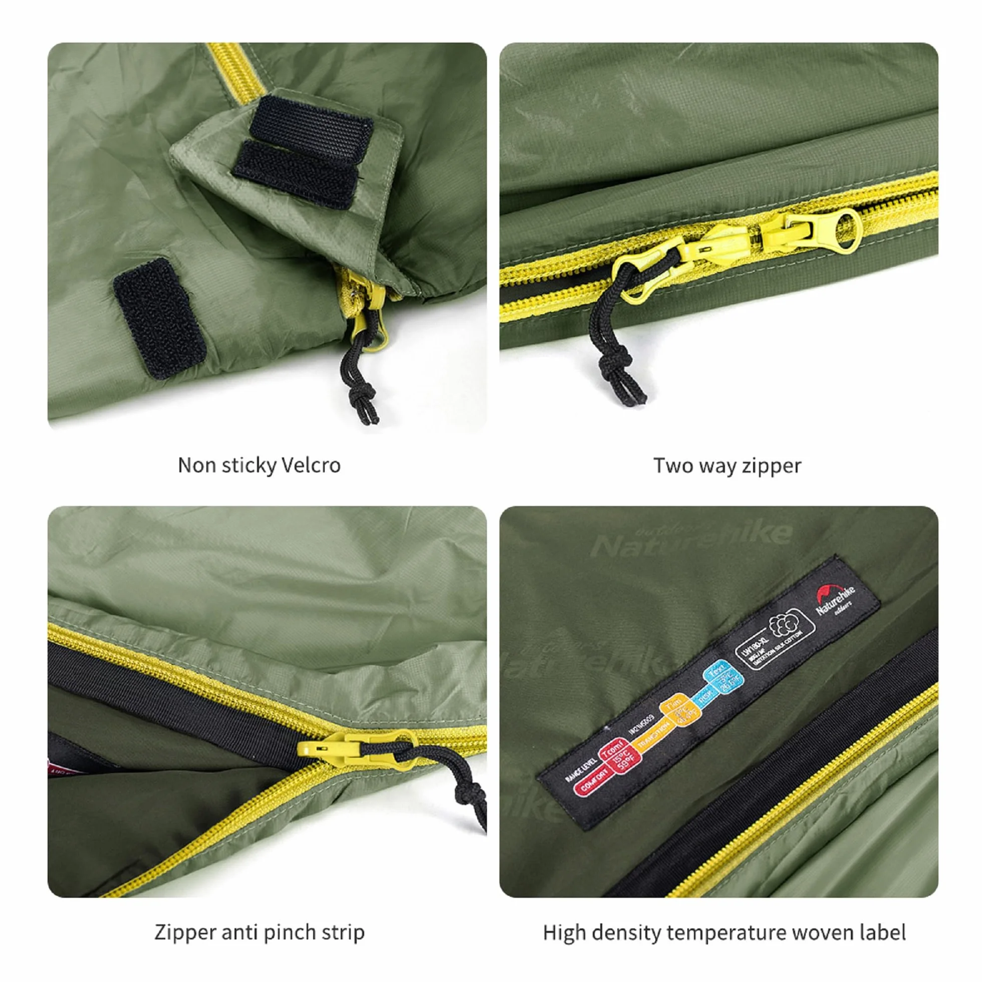 Naturehike Sac de Couchage d'été ultraléger (760 g) – Enveloppe légère et Portable, Sac de Couchage 3 Saisons en imperméable, Confortable avec Sac de Compression