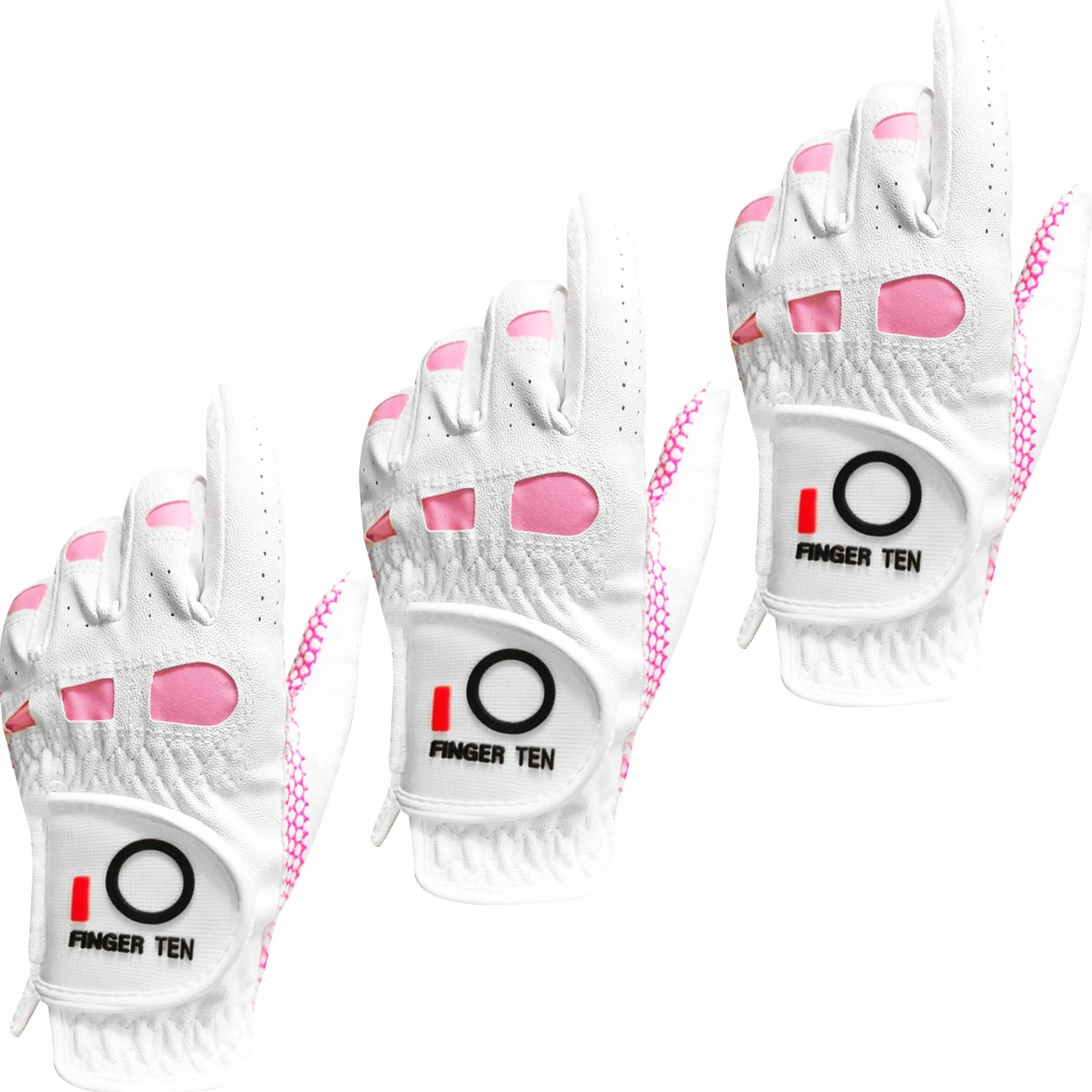 FINGER TEN Gants De Golf Femme Synthétique Pluie Poignée 3 Pack