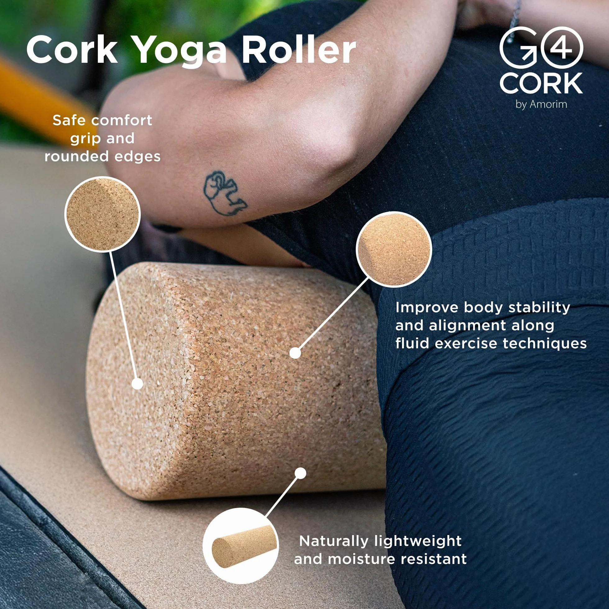 Go4Cork Bloc de yoga en liège de qualité supérieure pour yoga, pilates et méditation | Antidérapant, hypoallergénique, durable, non toxique